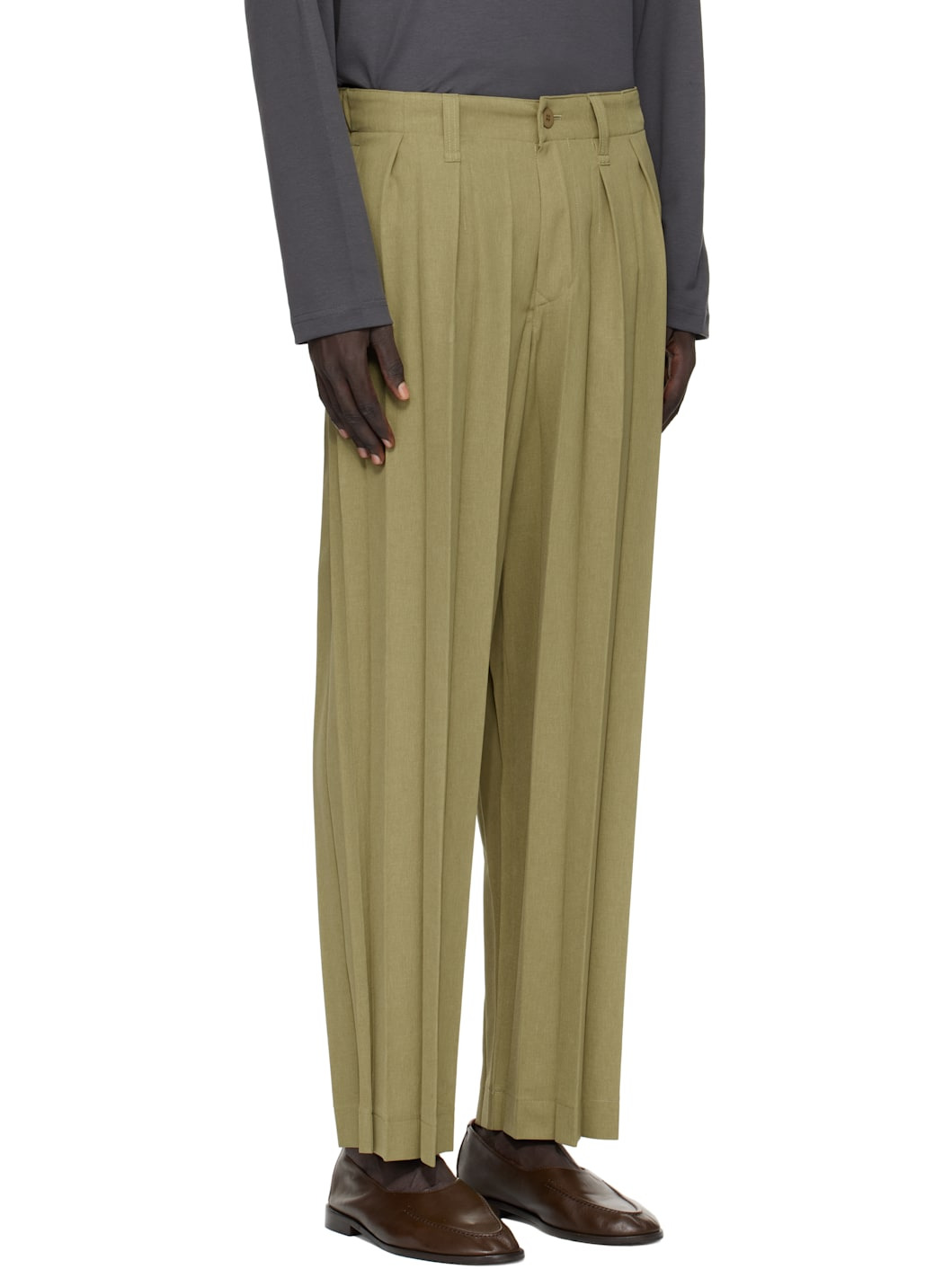 Khaki Edge Ensemble Trousers - 2