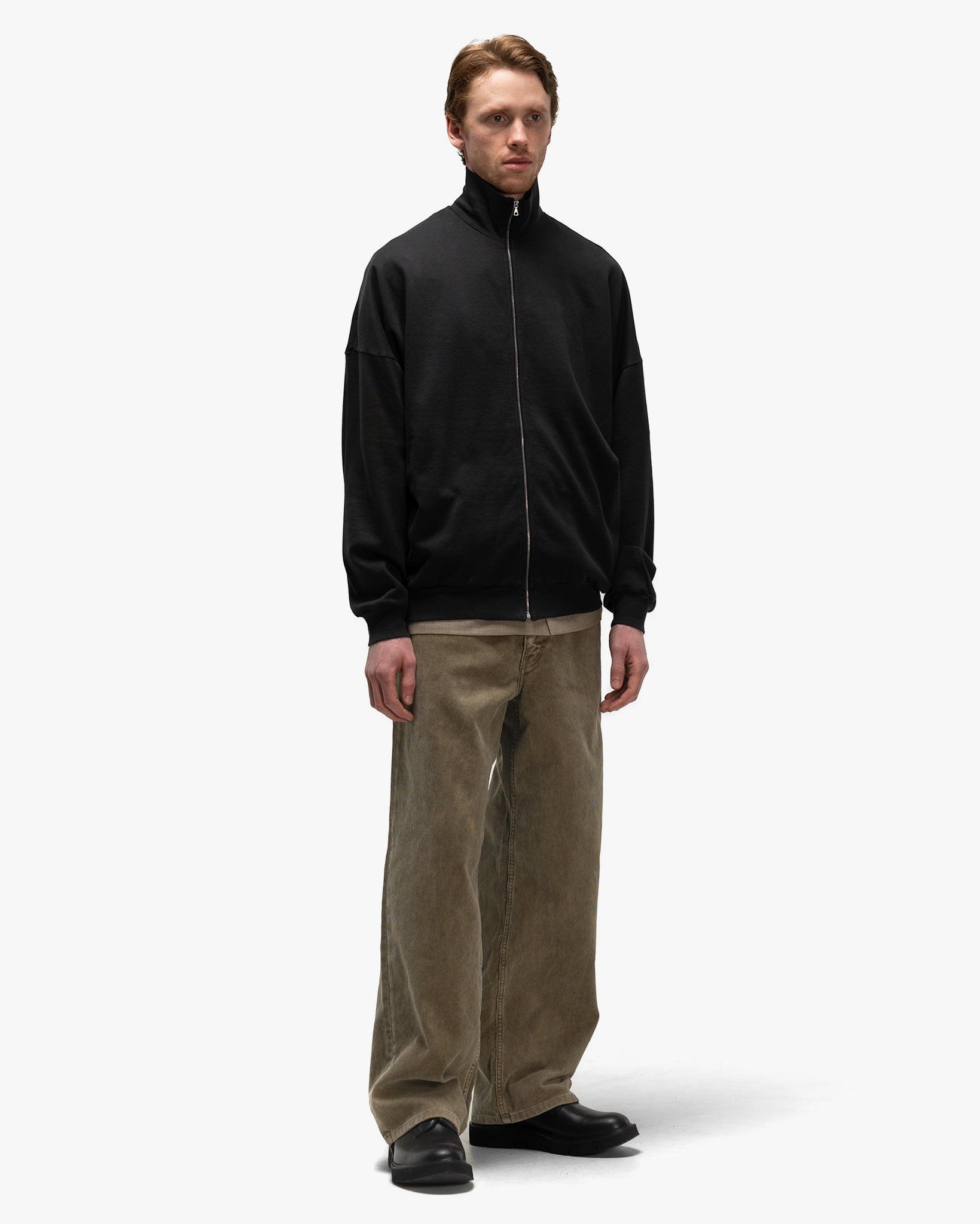AURALEE SUPER HIGH GAUGE SWEAT ZIP CARDIGAN #KHAKI GRAY