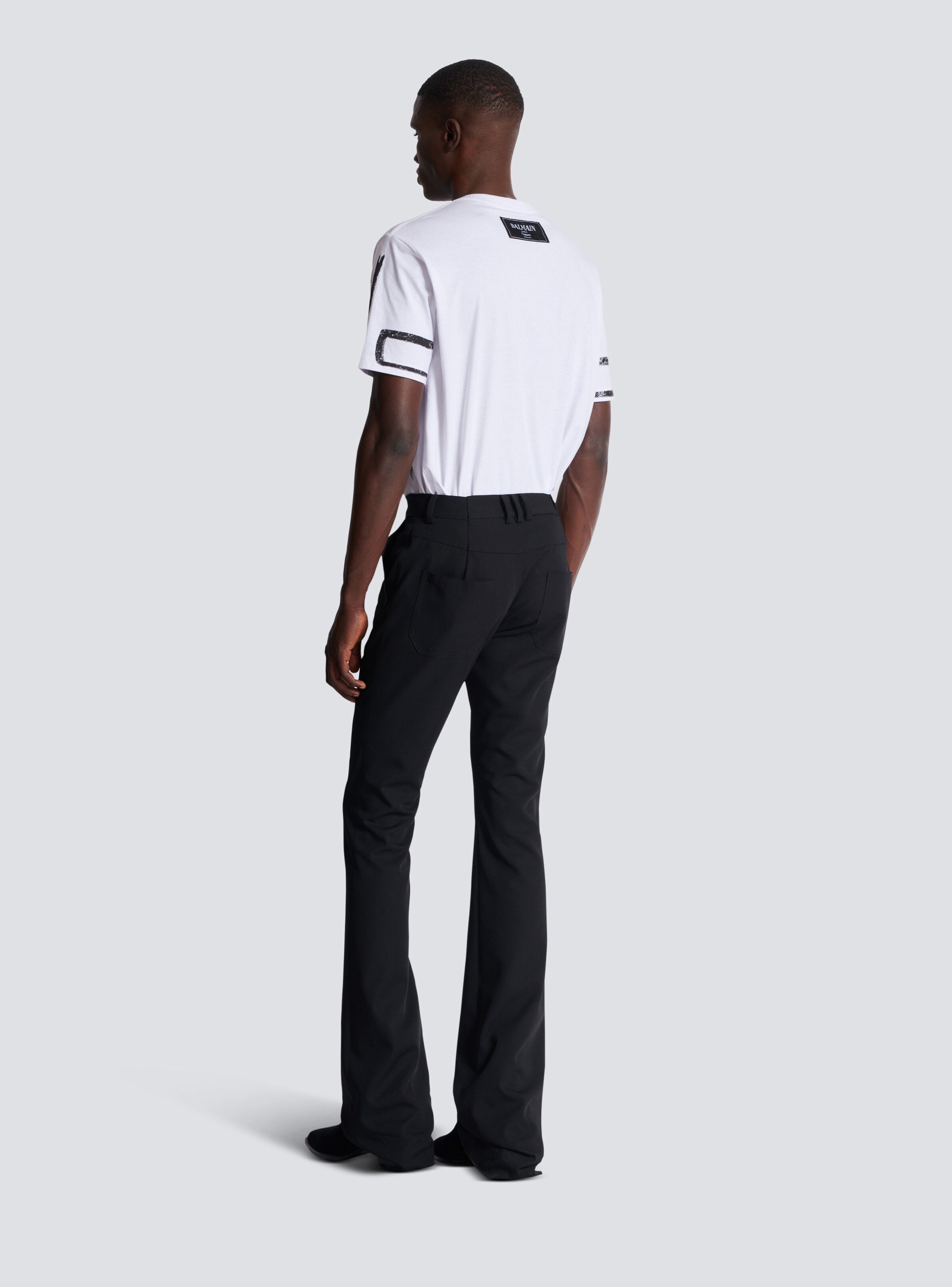 Tailored bootleg grain de poudre trousers - 4