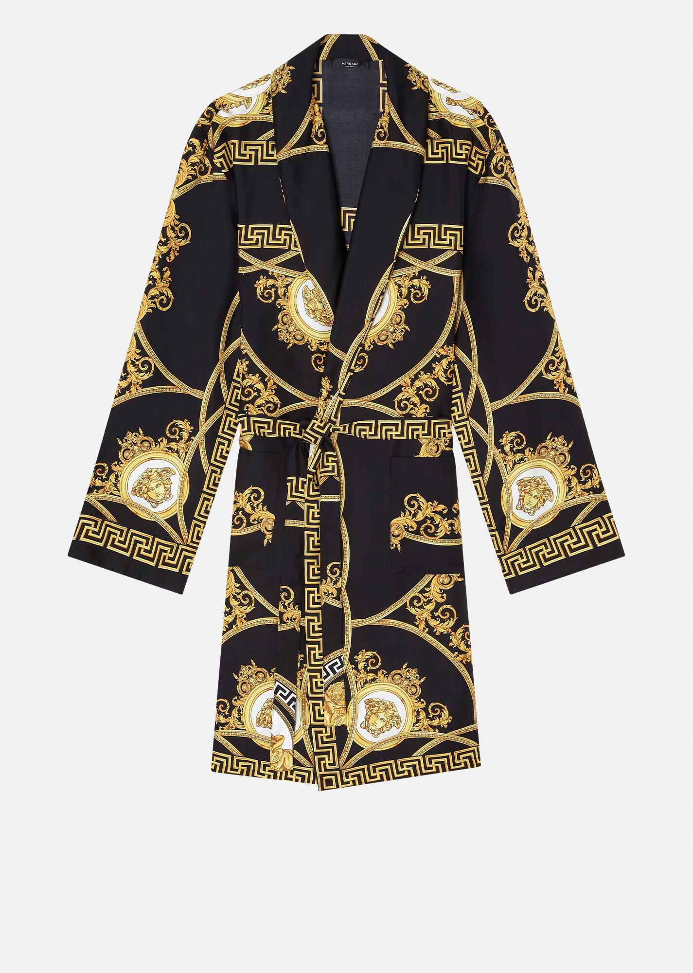 Barocco Print Silk Robe - 1