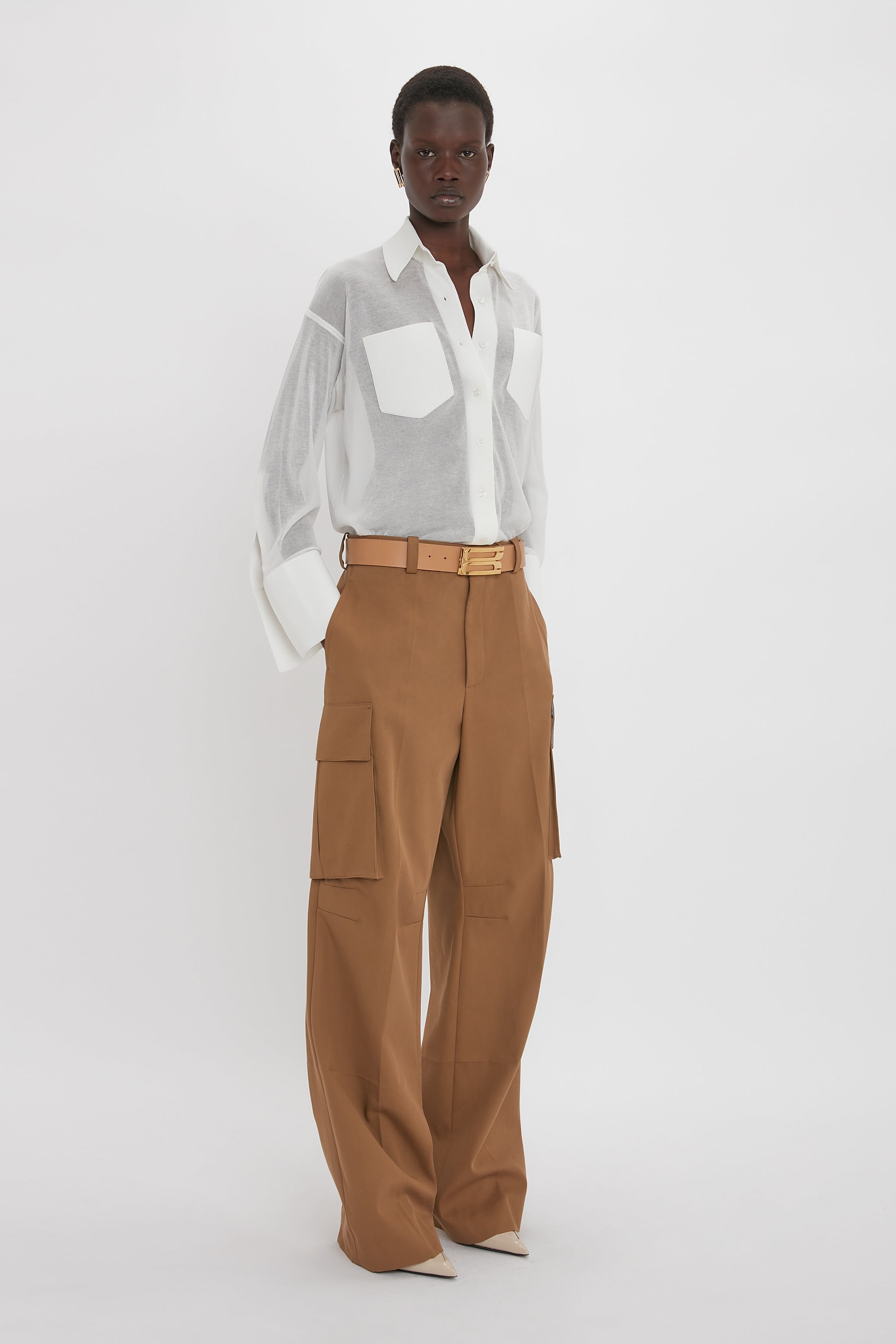 Pocket Detail Shirt In White - 4