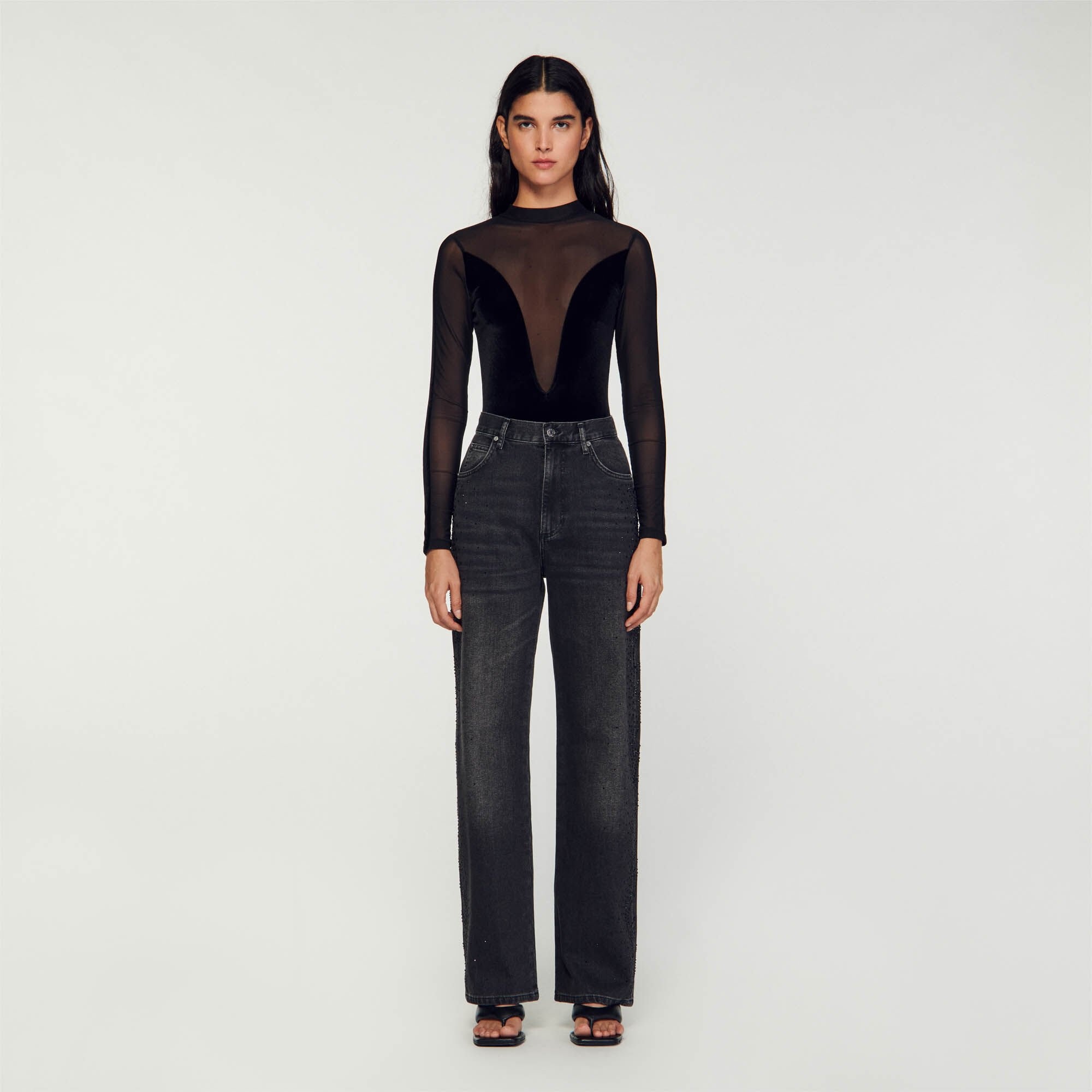 STRAIGHT-LEG FADED JEANS - 3