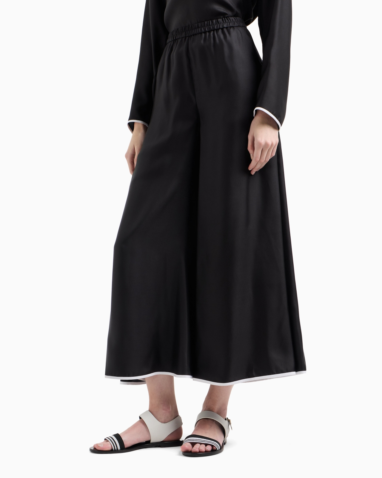WIDE-LEG SILK TROUSERS - 4