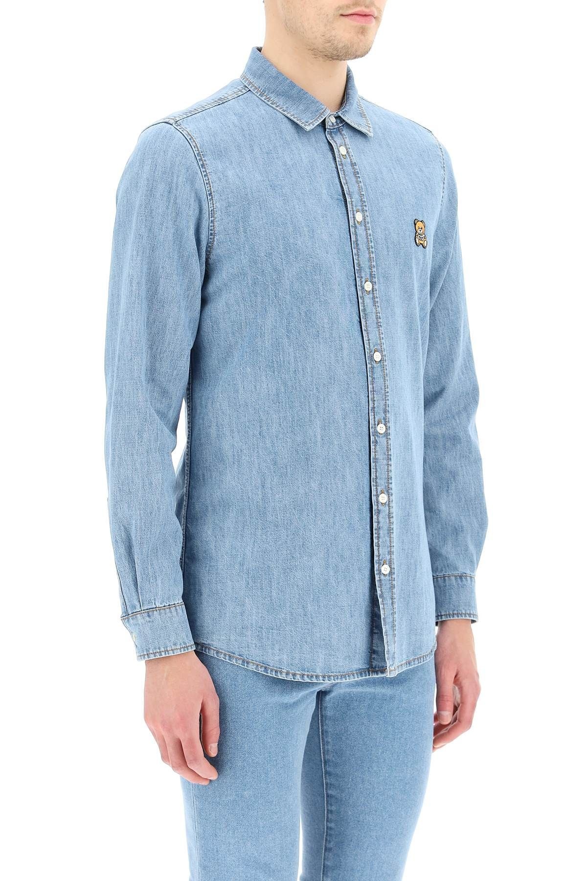 TEDDY BEAR PATCH DENIM SHIRT - 3