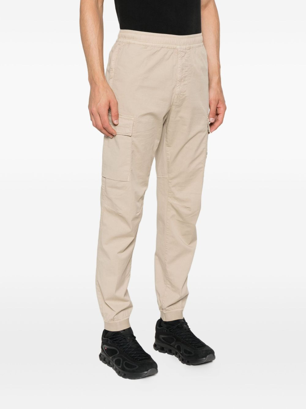 cargo-pocket cuffed trousers - 3