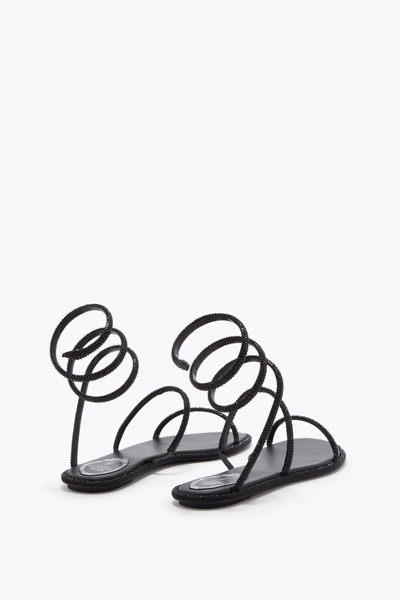RENE CAOVILLA CLEO BLACK FLAT SANDAL 10 outlook