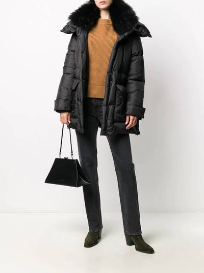 Yves Salomon spread collar coat outlook