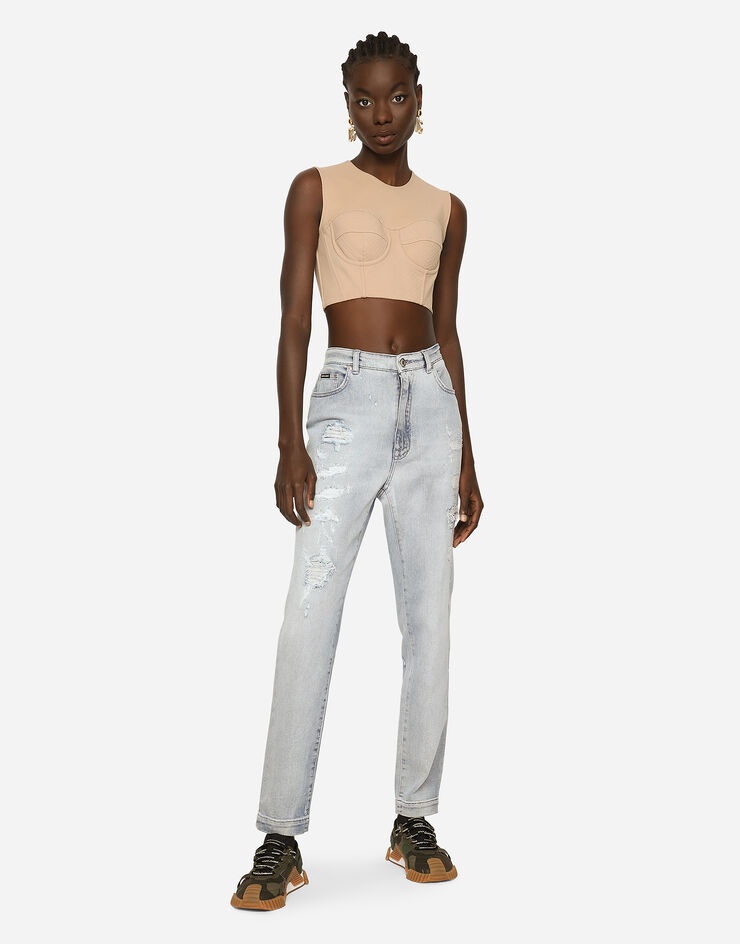 Audrey jeans in light blue denim with rips - 1