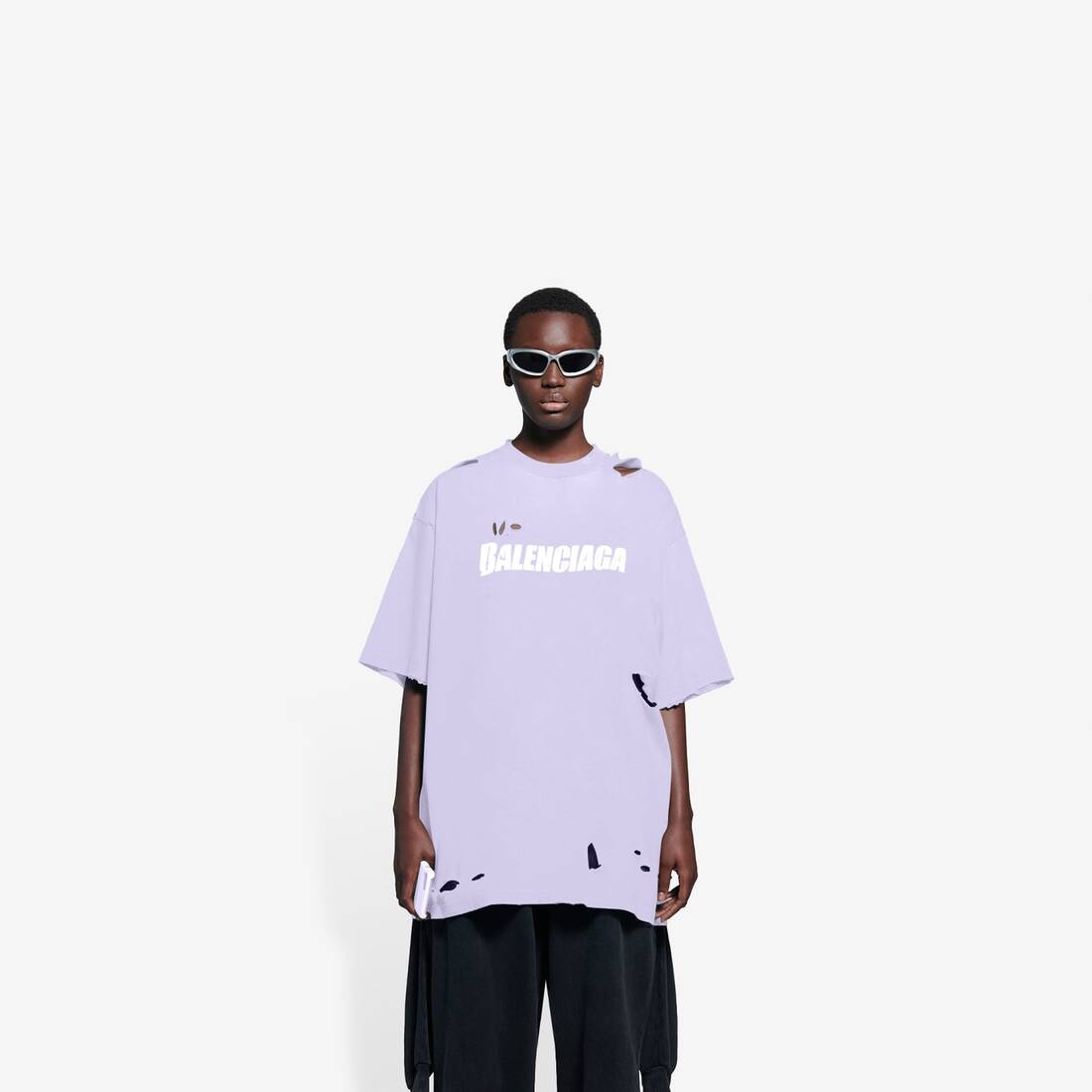 Destroyed T-shirt Boxy Fit in Purple - 3