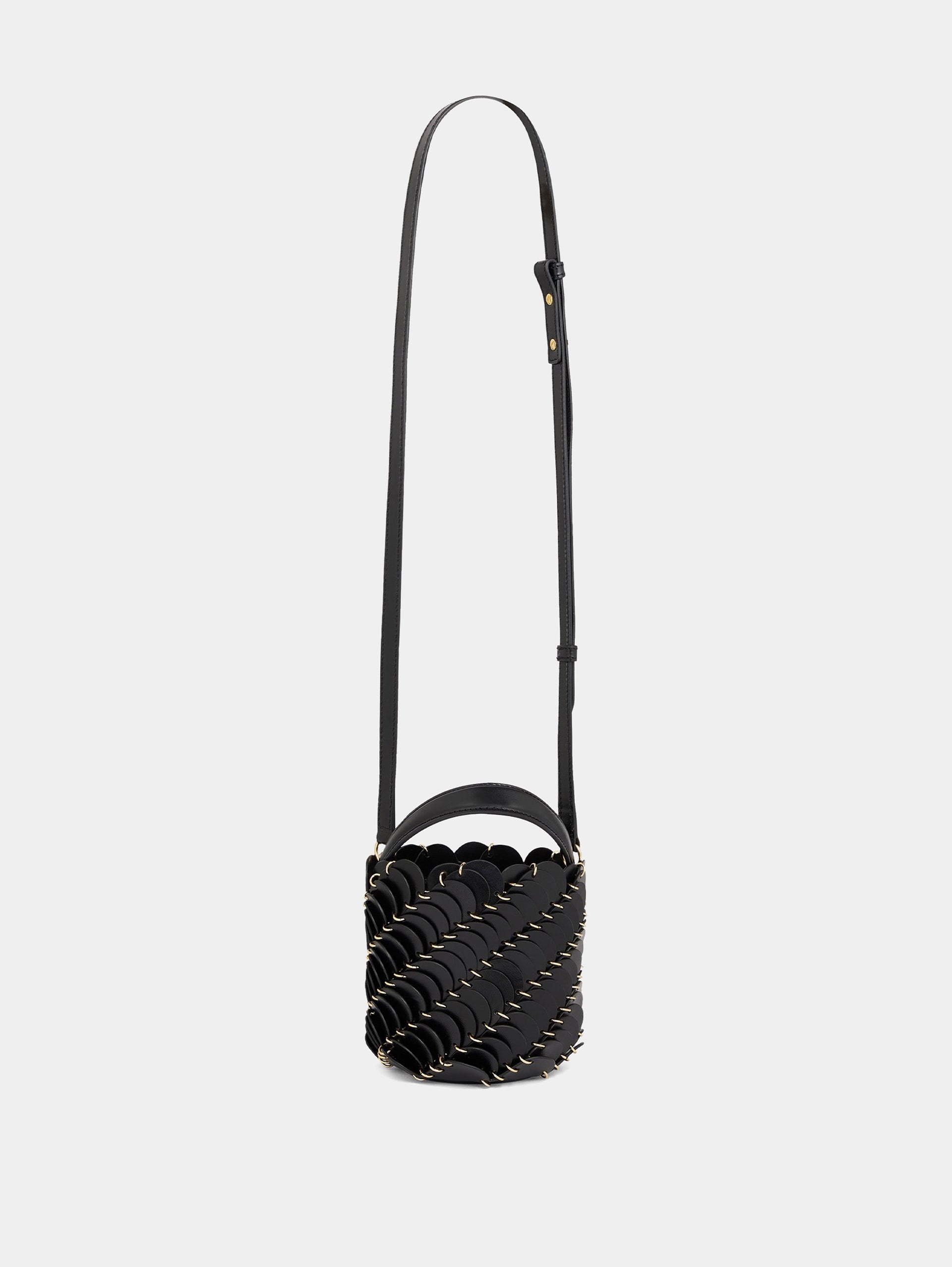 SMALL BLACK BUCKET PACO BAG IN LEATHER - 1