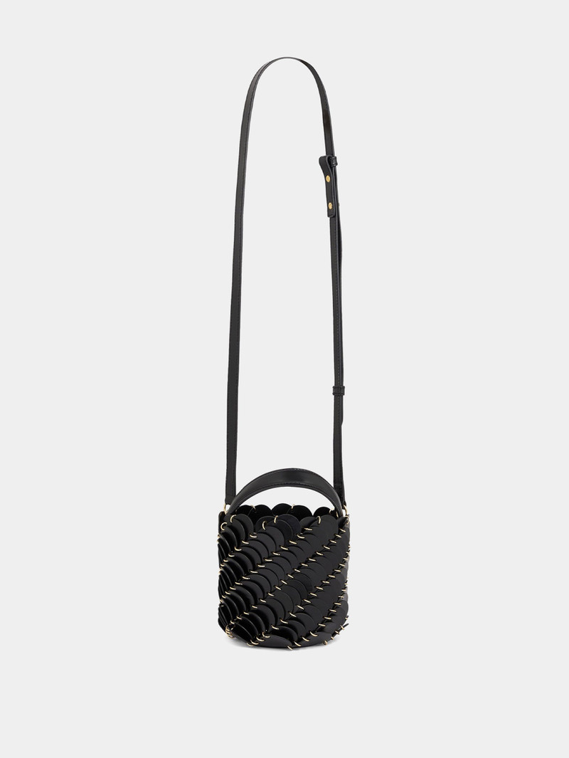 SMALL BLACK BUCKET PACO BAG IN LEATHER 1