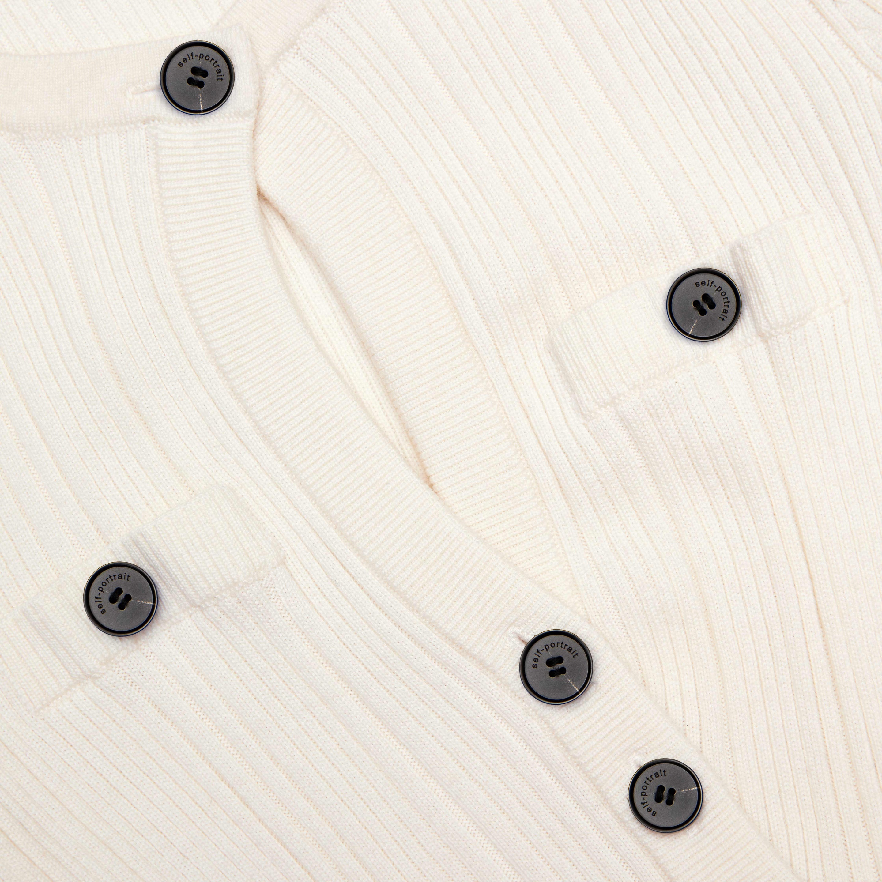 Cream Asymmetric Knit Midi Dress - 5