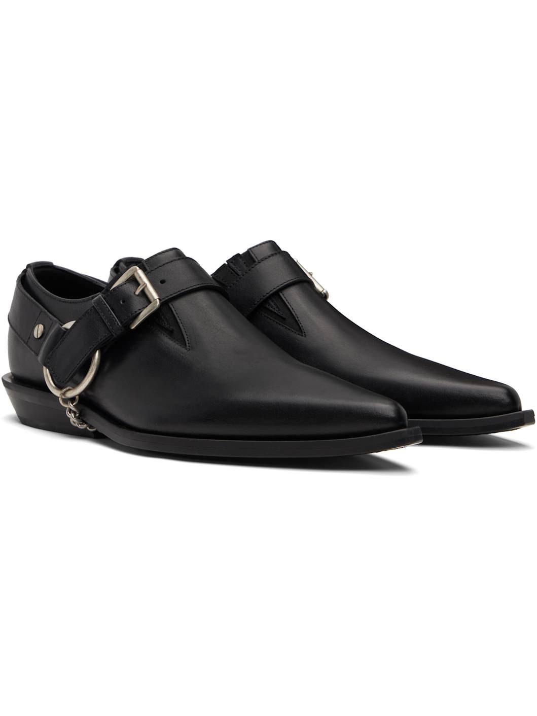 Black Danby Pointy Cowboy Loafers - 4