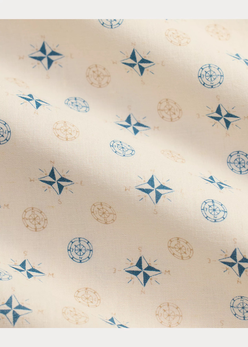 Nautical-Print Linen-Cotton Workshirt 6