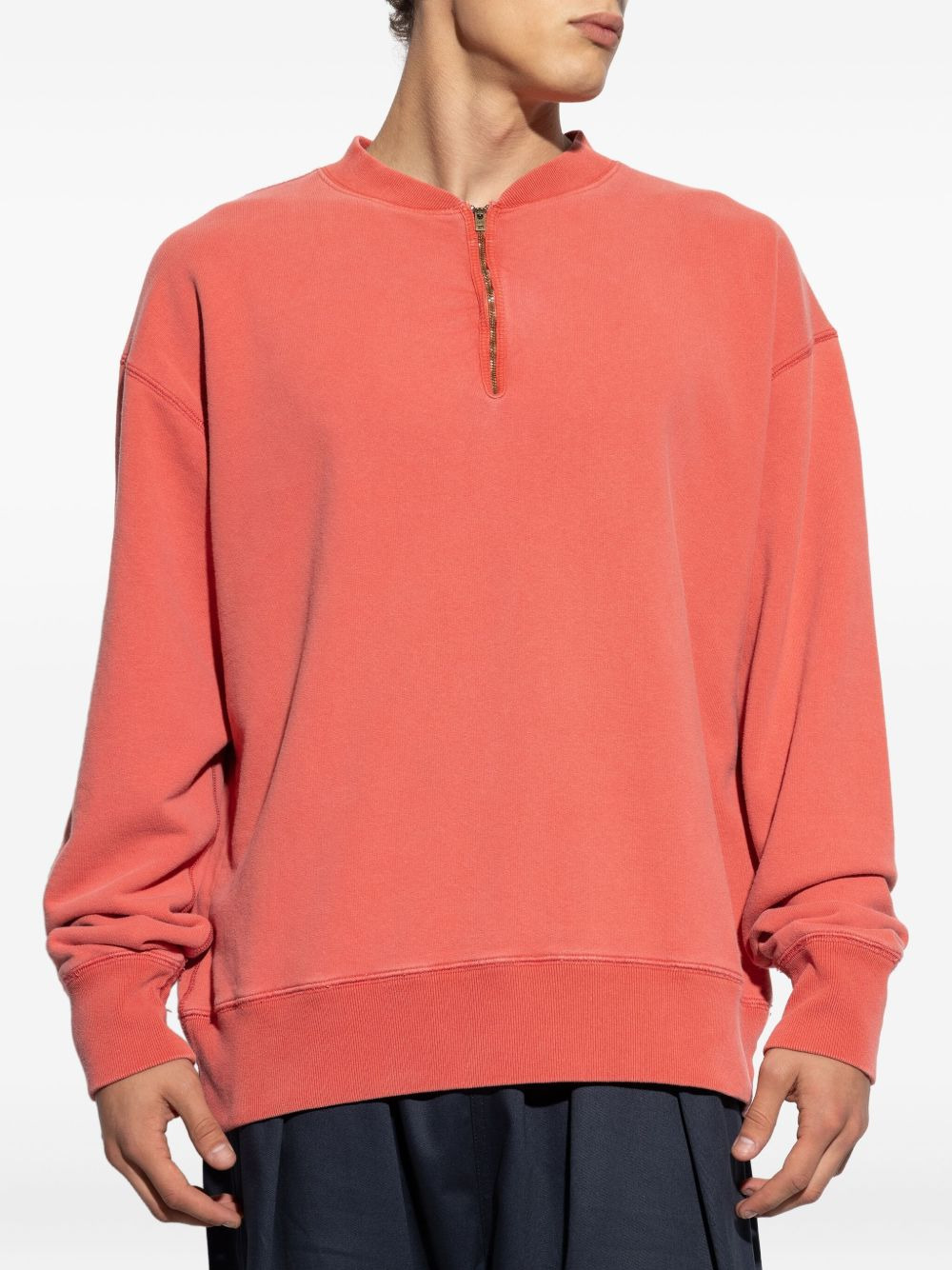 half-zip cotton sweatshirt - 3