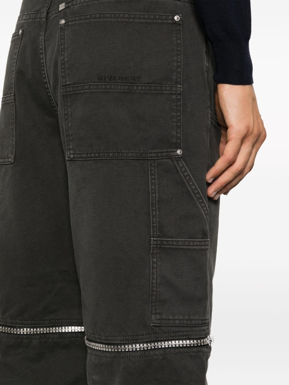 zip-detailed straight-cut trousers - 5