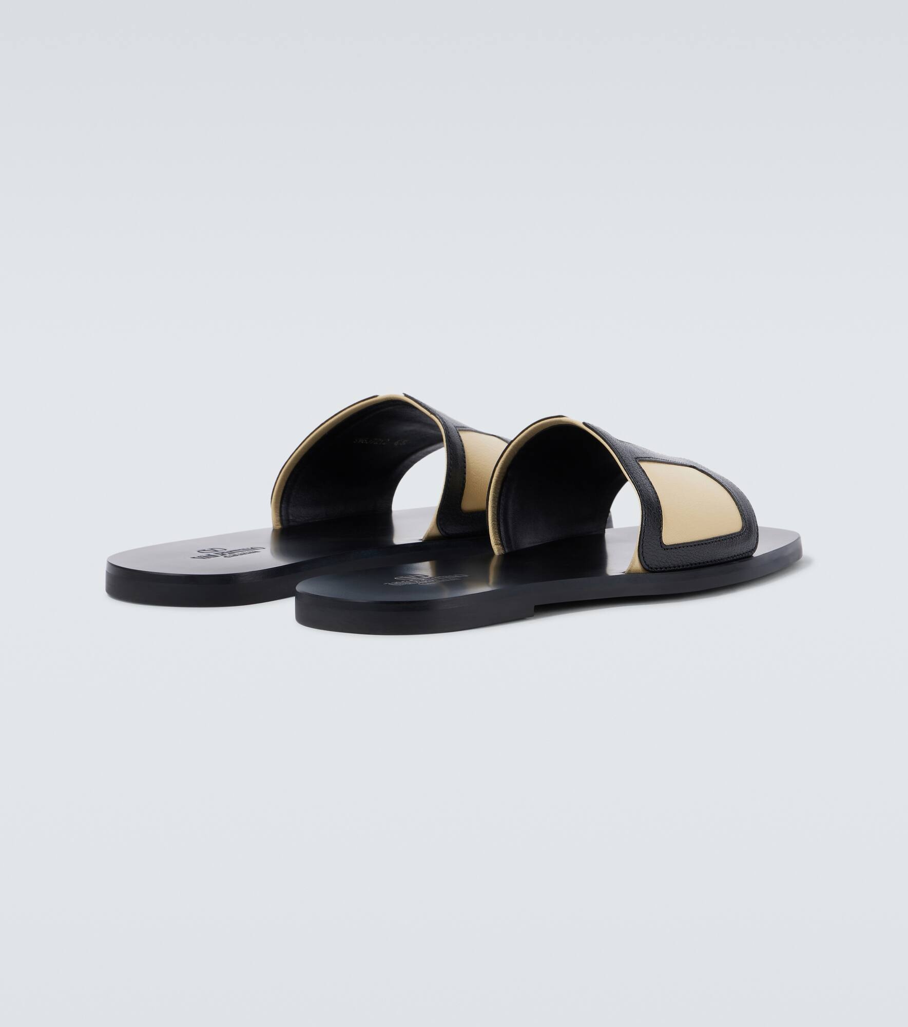 VLogo leather slides - 6