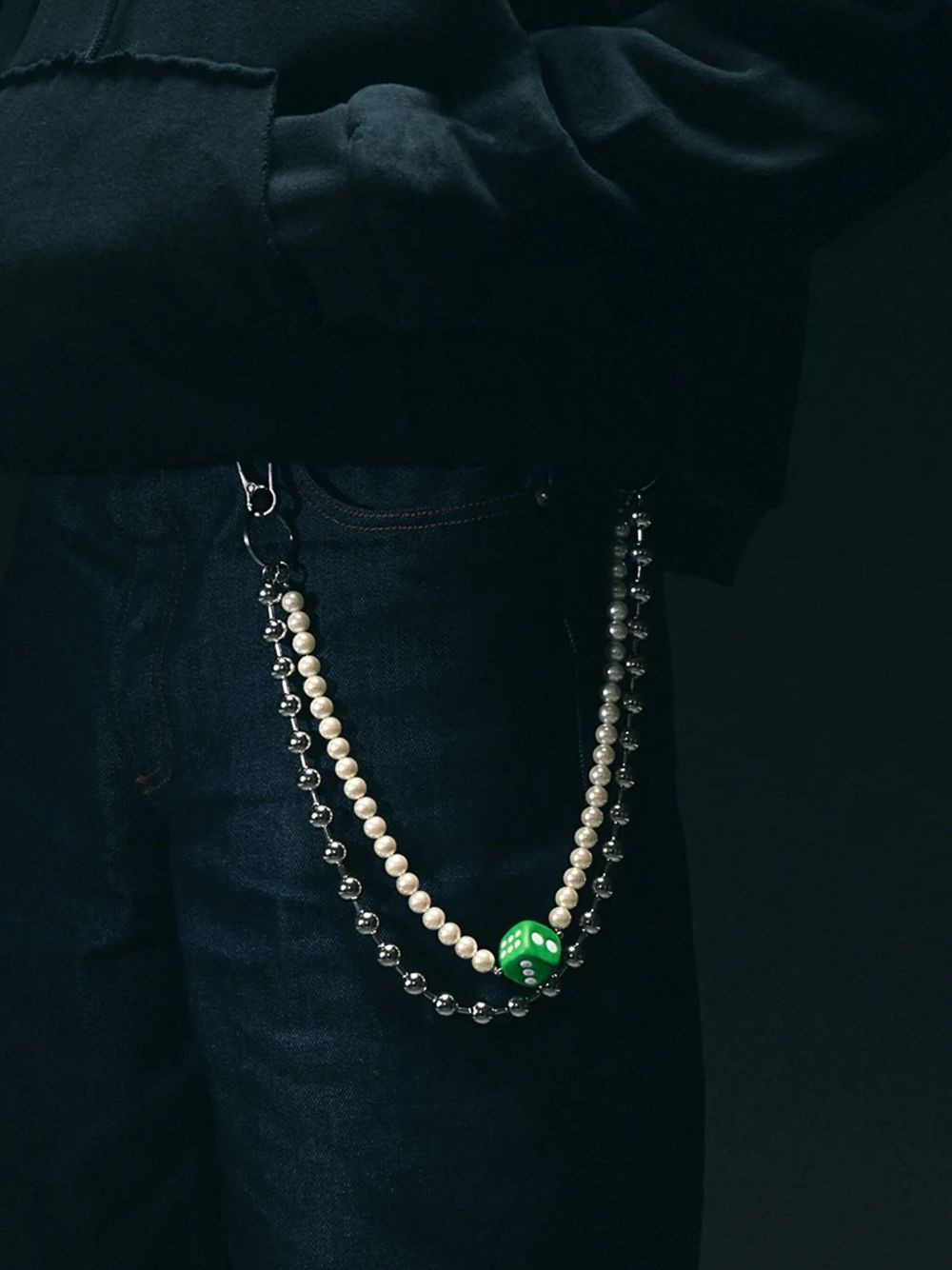 pearl-embellished chain - 2