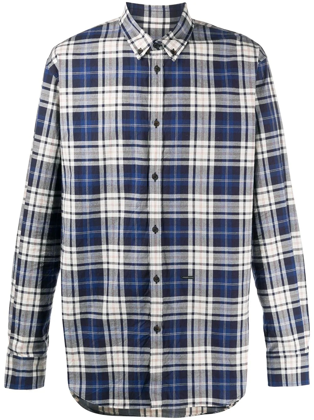 check-pattern long-sleeve shirt - 1