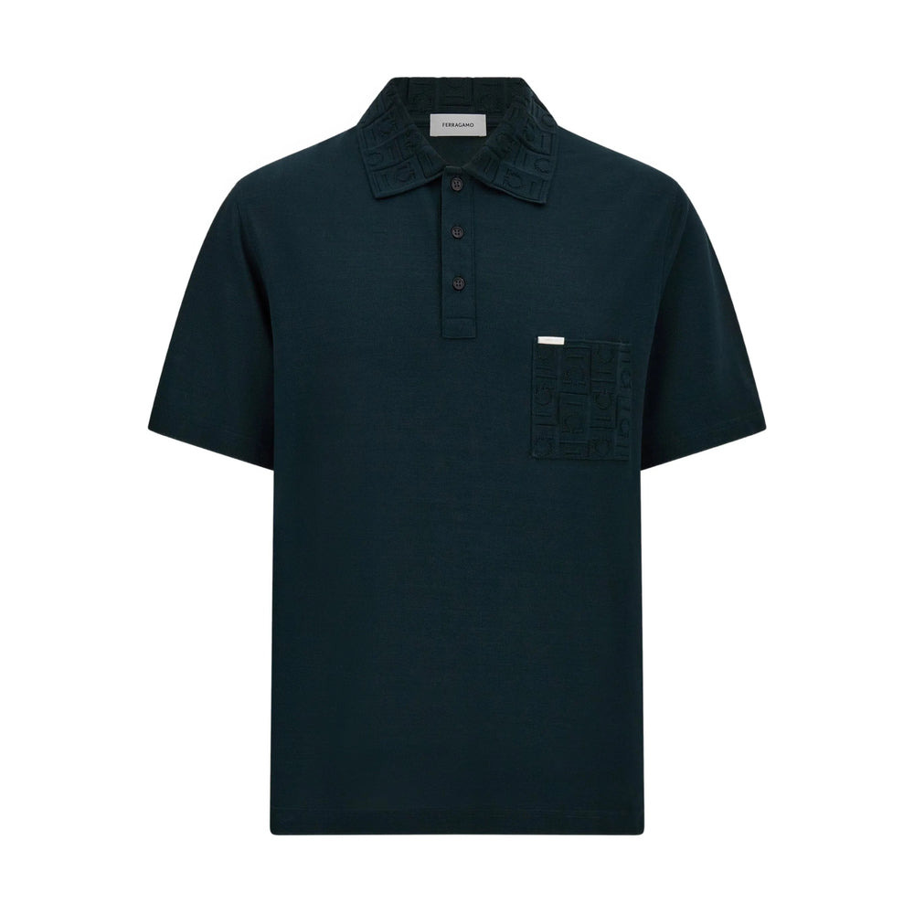 Ferragamo Green Polo Shirts Men - 1