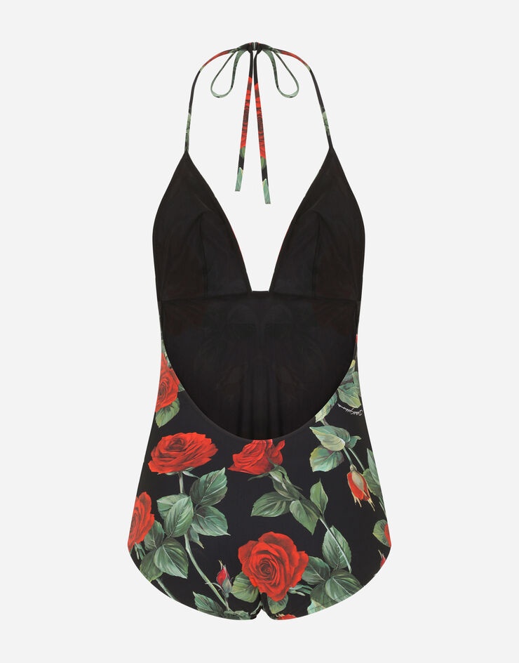 Rose-print one-piece swimsuit - 3