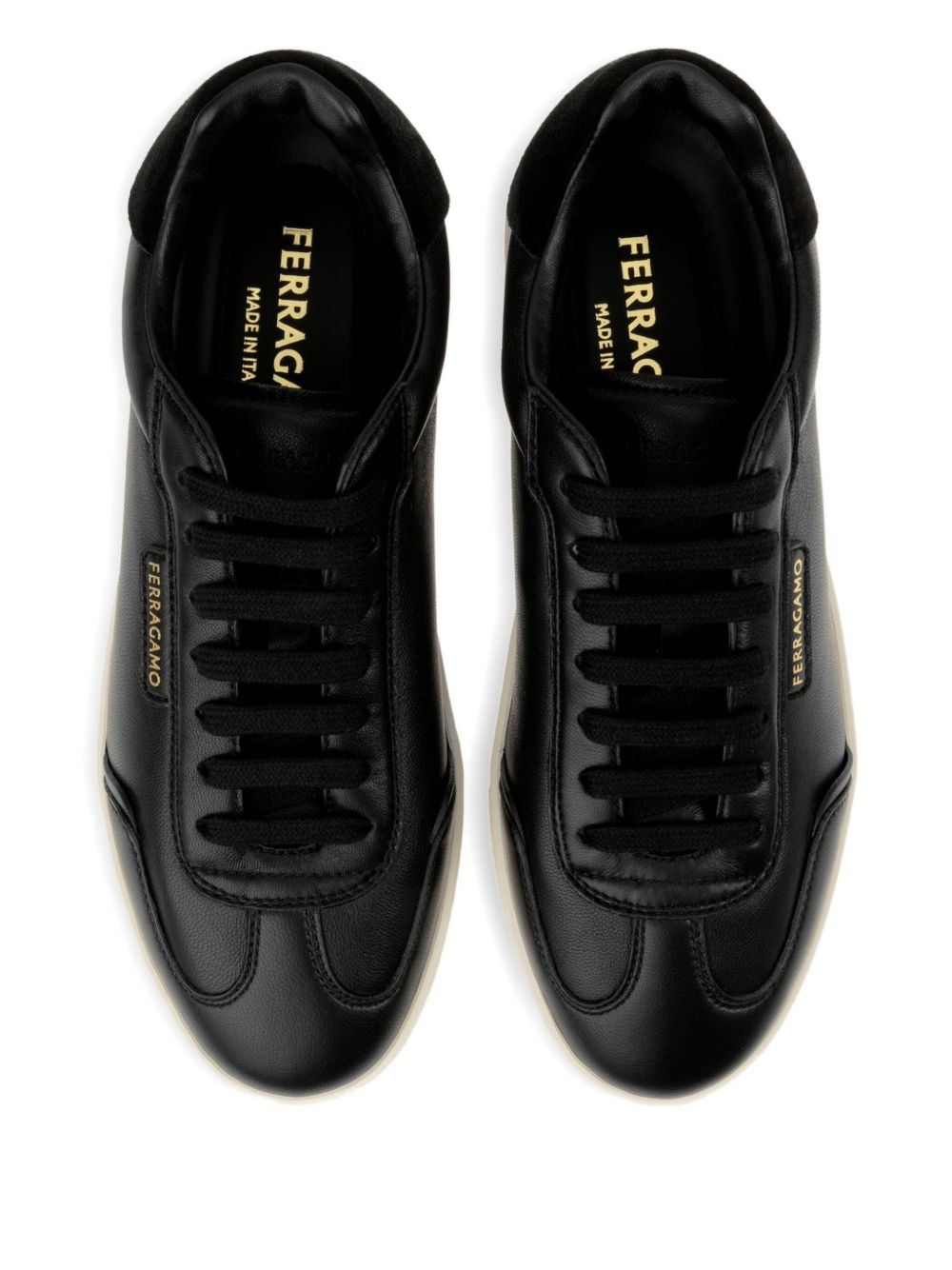 suede-panel leather sneakers - 3