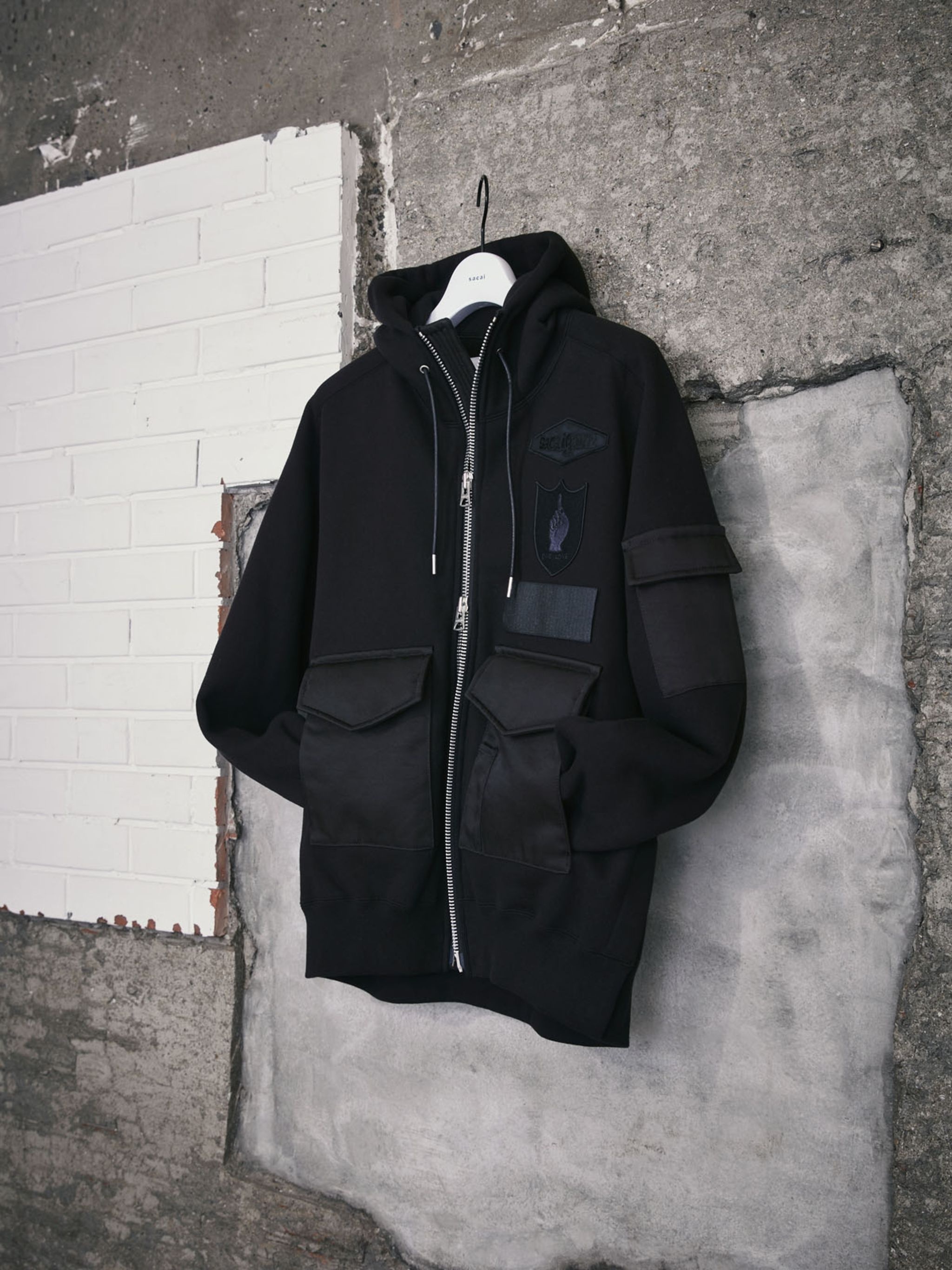 sacai x SPIEWAK Gonz Multi Patch Cotton Jersey Hoodie - 2