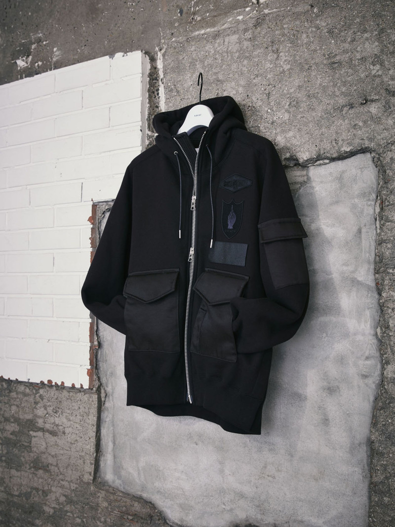 sacai sacai x SPIEWAK Gonz Multi Patch Cotton Jersey Hoodie outlook