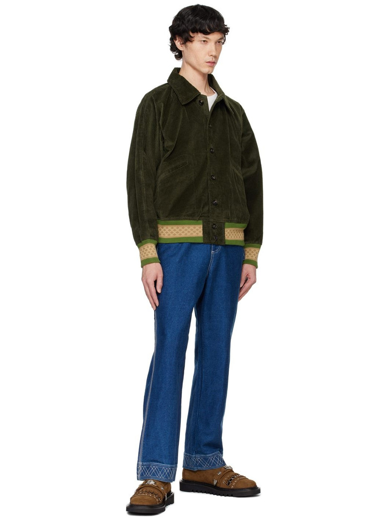 BODE Khaki Peerie Rib Banbury Bomber Jacket outlook
