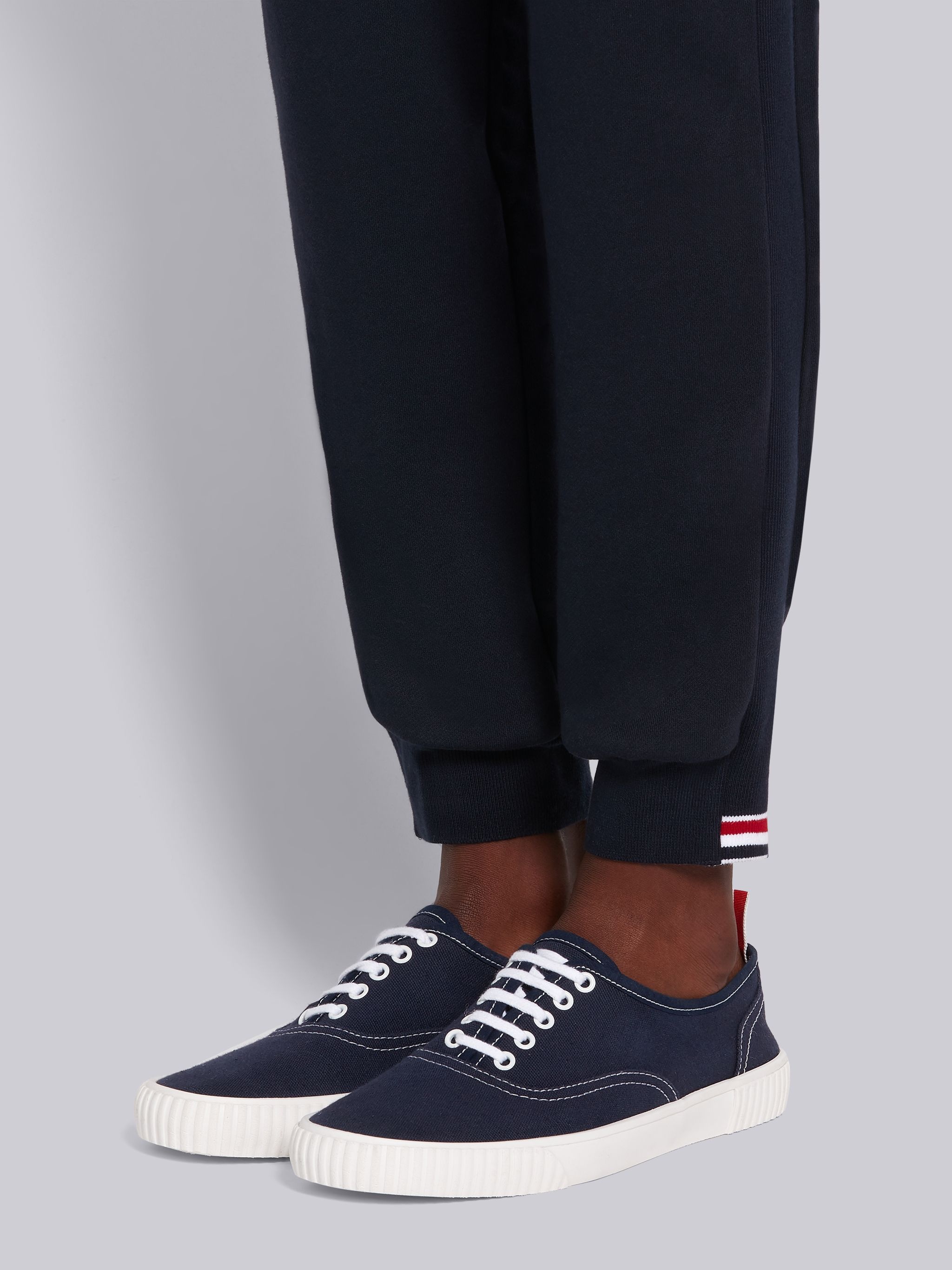 Navy Cotton Loopback Side Stripe Insert Sweatpant - 6