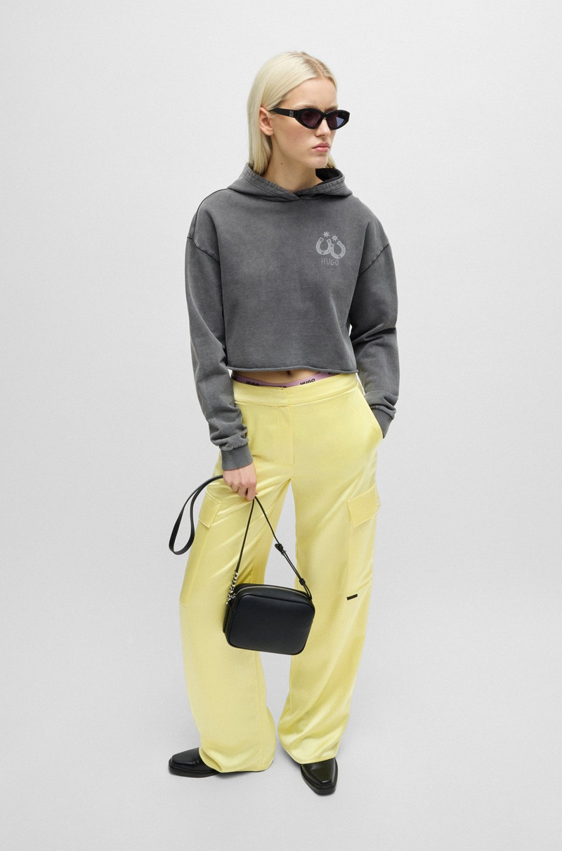 HUGO RELAXED-FIT CARGO TROUSERS IN SATIN outlook