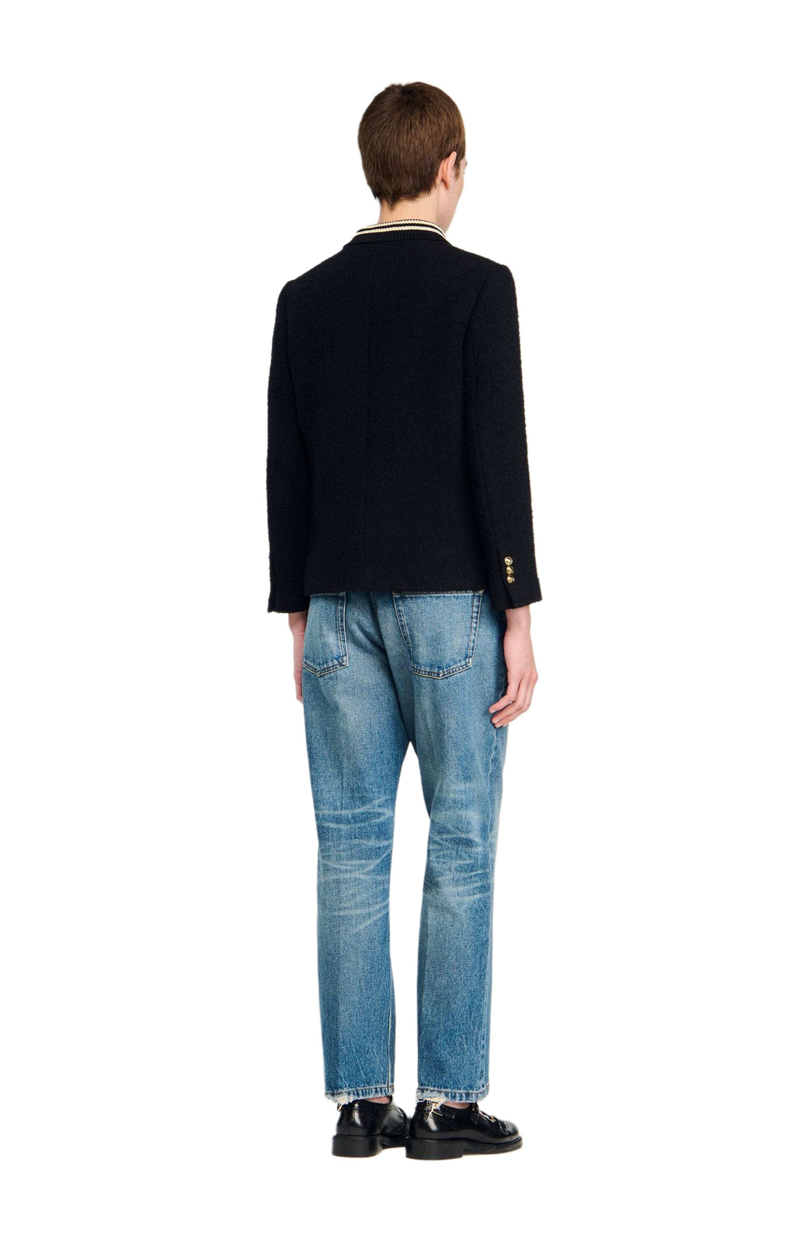 SANDRO Tweed jacket in Black at Nordstrom - 3