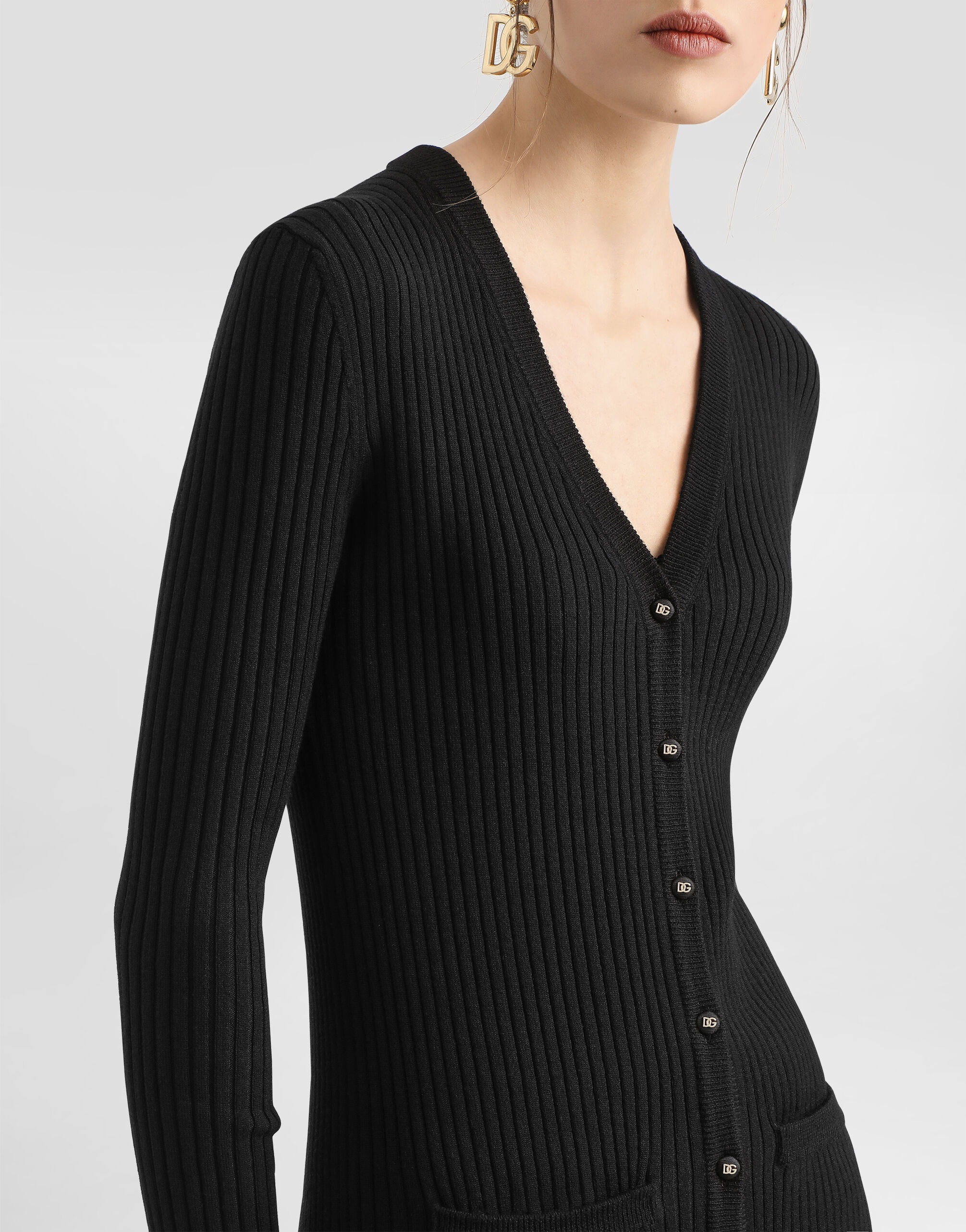 Long ribbed wool cardigan - 4