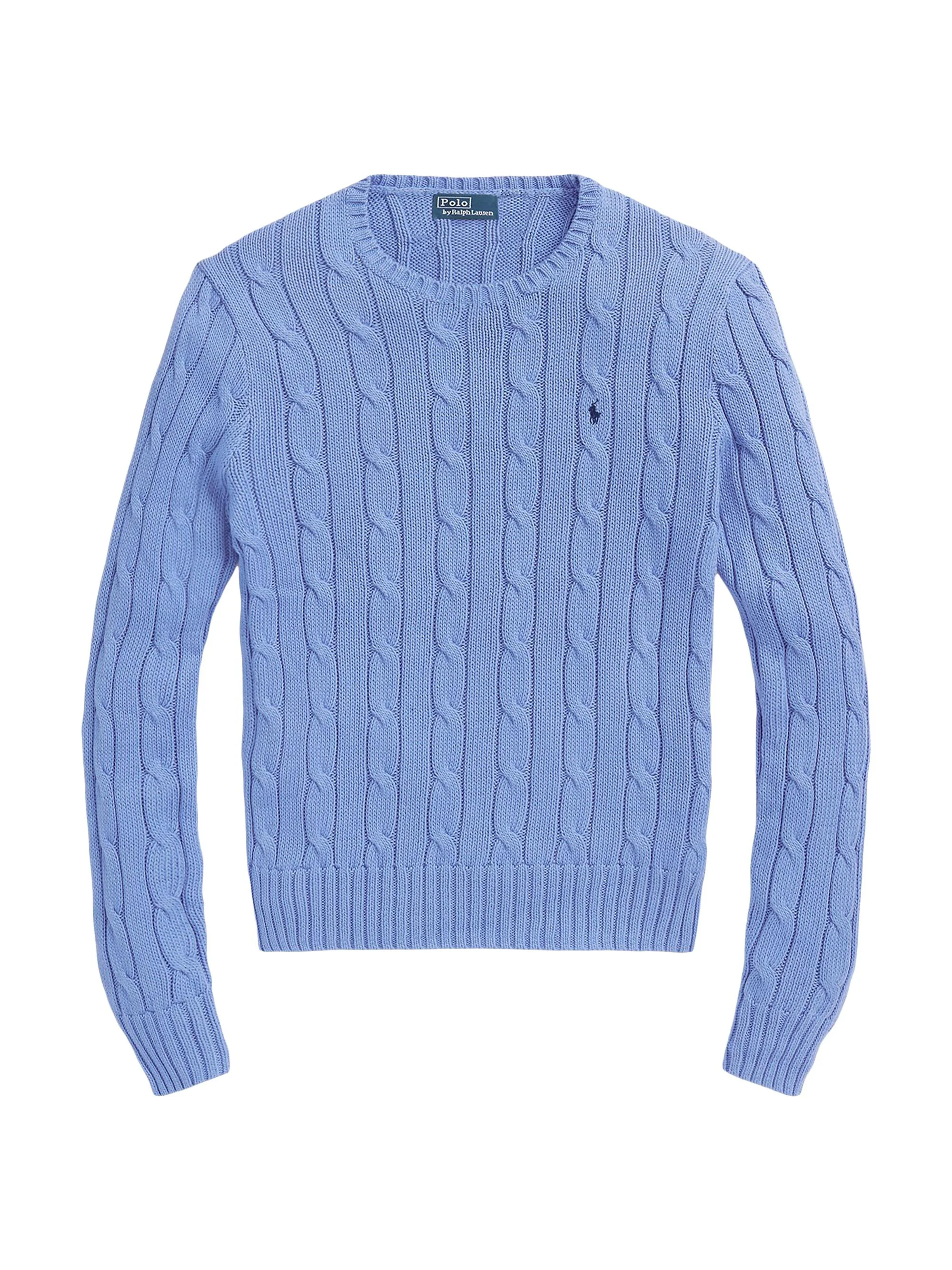 Women's Julianna Cable-Knit Cotton Crewneck Sweater - Litchfield Blue - 1