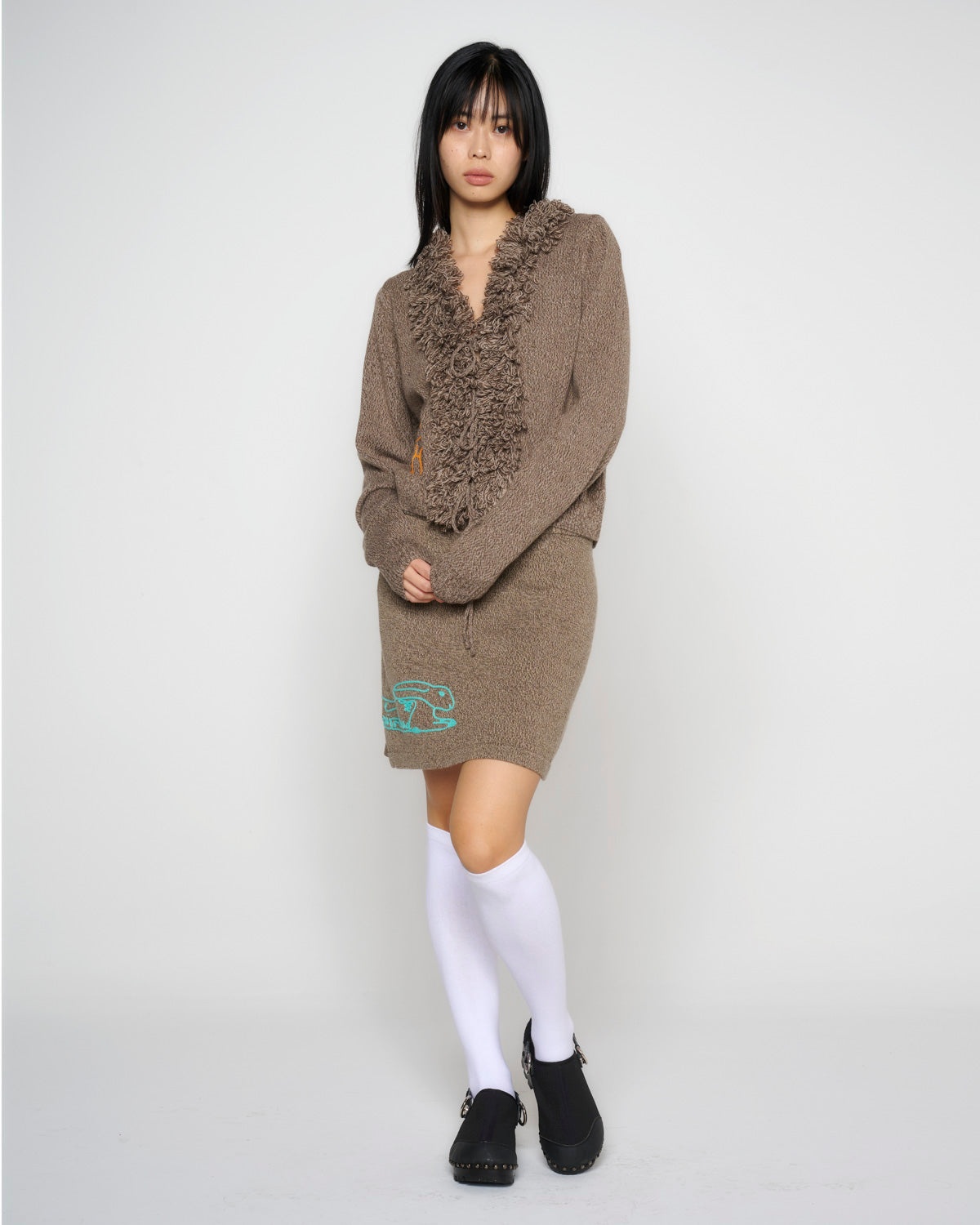 Marled Mini Skirt - Clay - 7