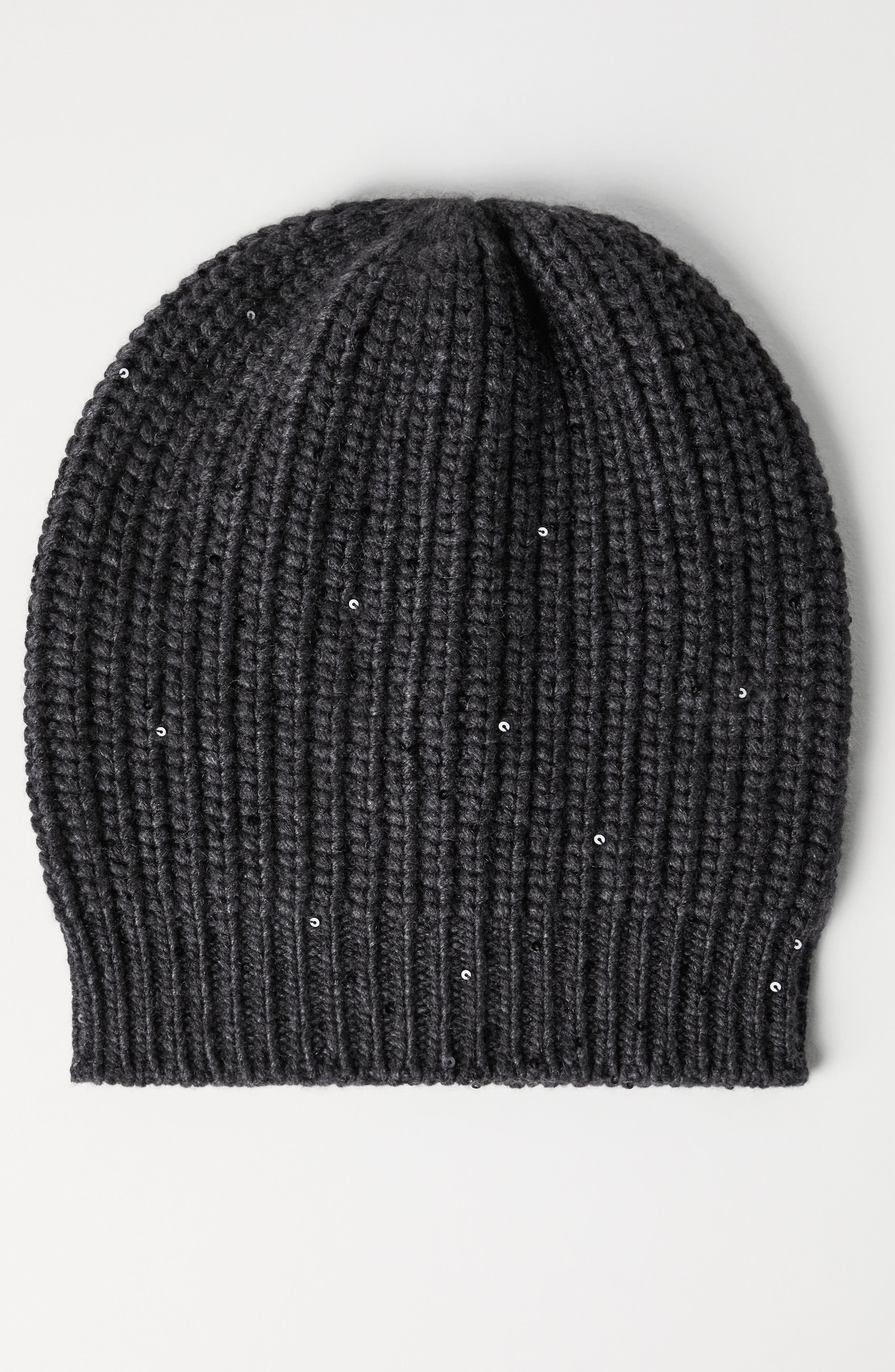 Brunello Cucinelli Cashmere and silk beanie in Lignite Grey at Nordstrom - 2