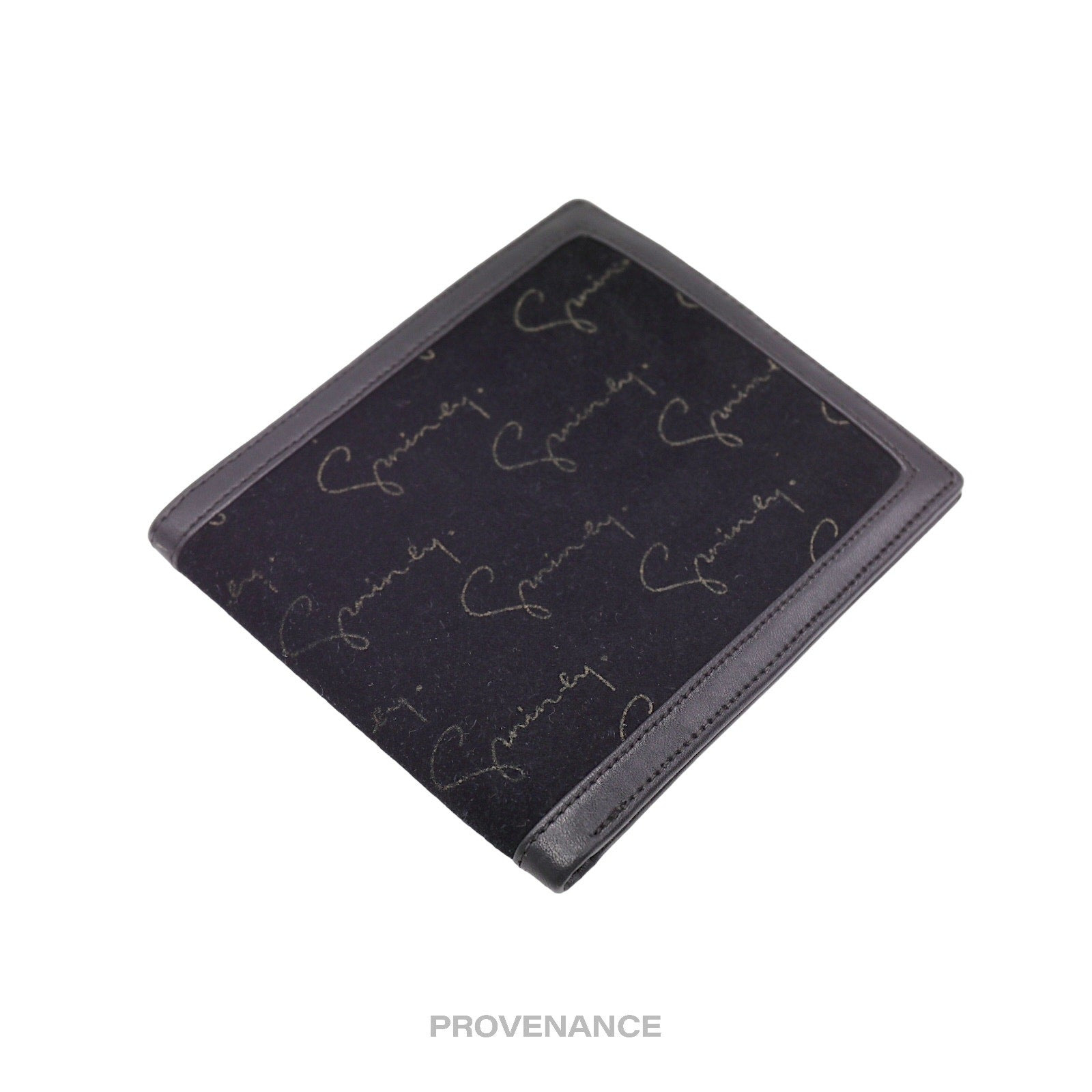 Givenchy Script Bifold Wallet - Black Suede - 3