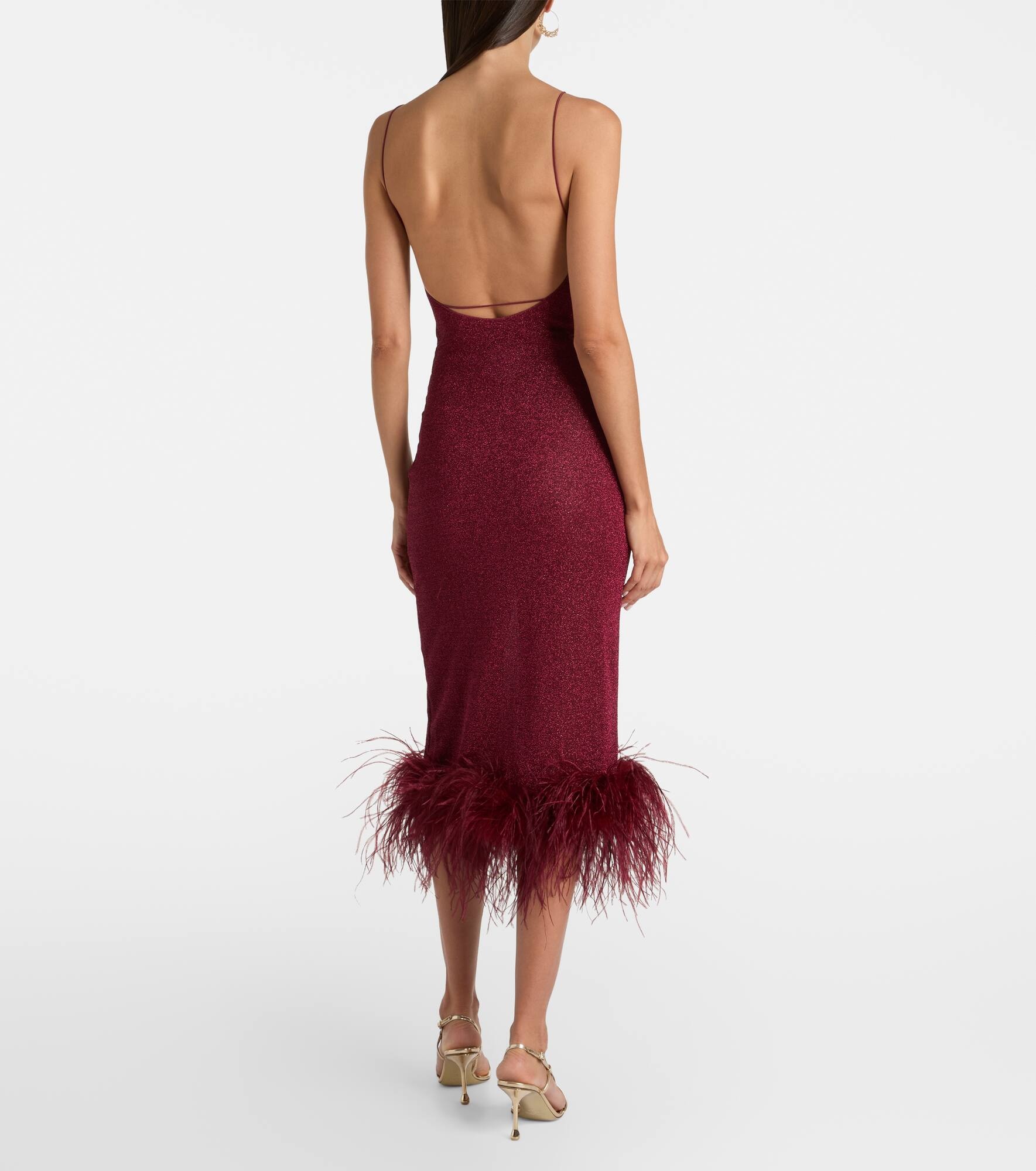 Lumière feather-trimmed midi dress - 3