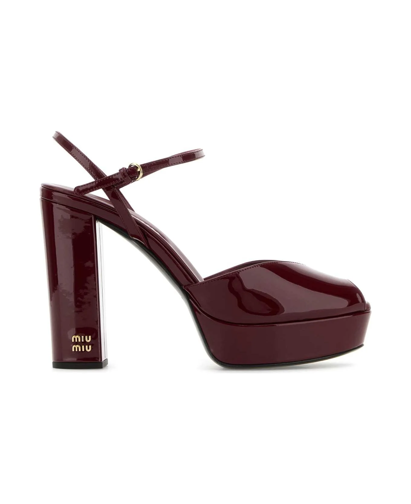 Burgundy Leather Sandals - 1