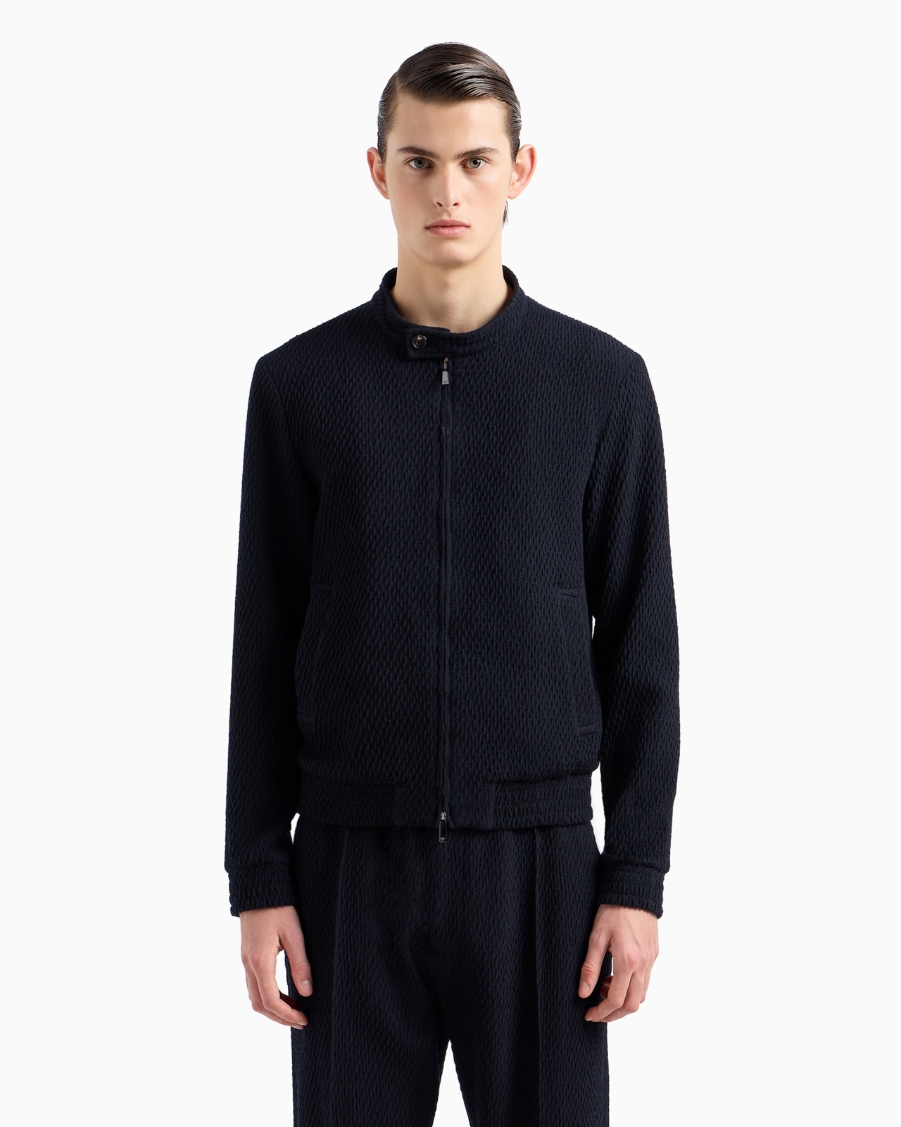 BLOUSON IN 3D-EFFECT VIRGIN-WOOL STRETCH JERSEY KNIT - 2