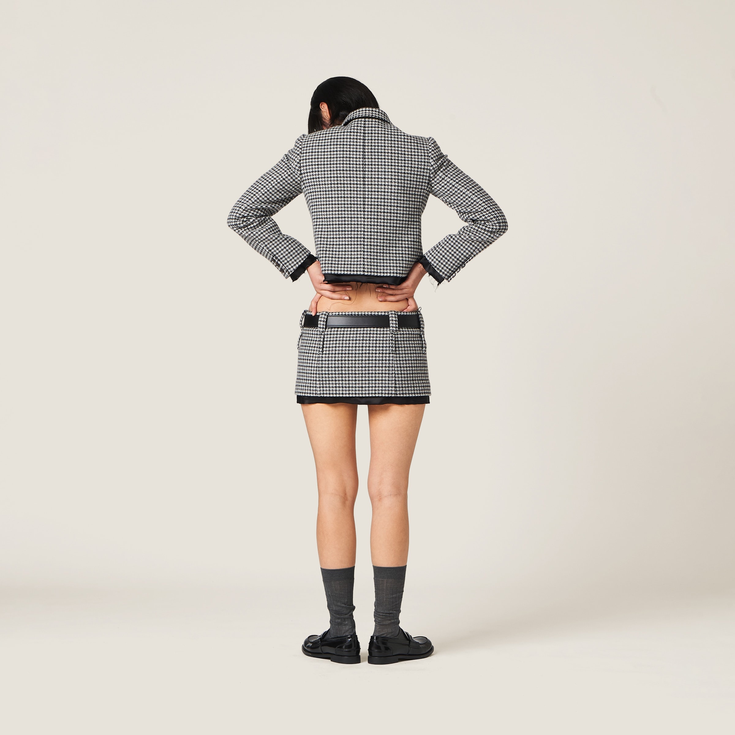 Single-breasted houndstooth check jacket - 3