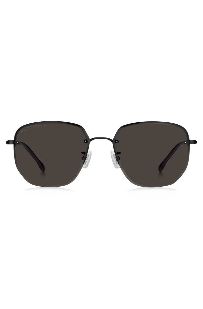 HALF-RIM SUNGLASSES IN BLACK TITANIUM AND METAL 3