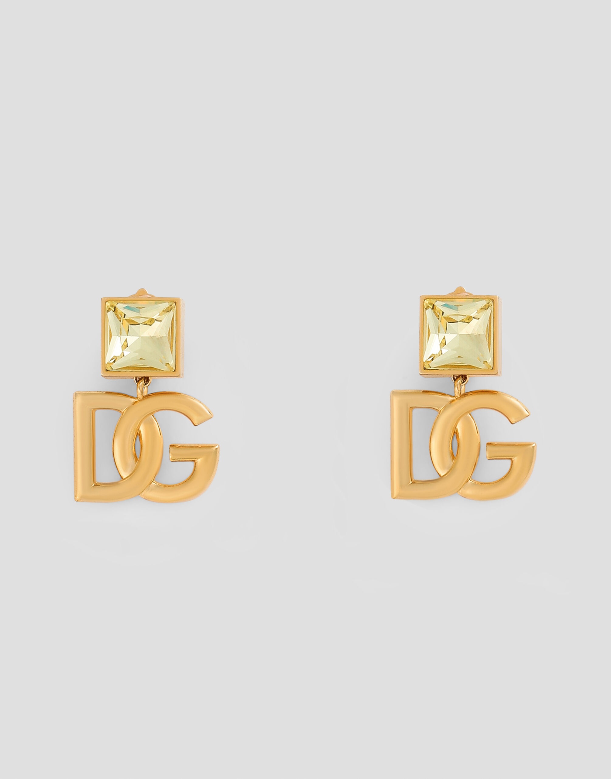 Earrings with DG logo and rhinestones - 1