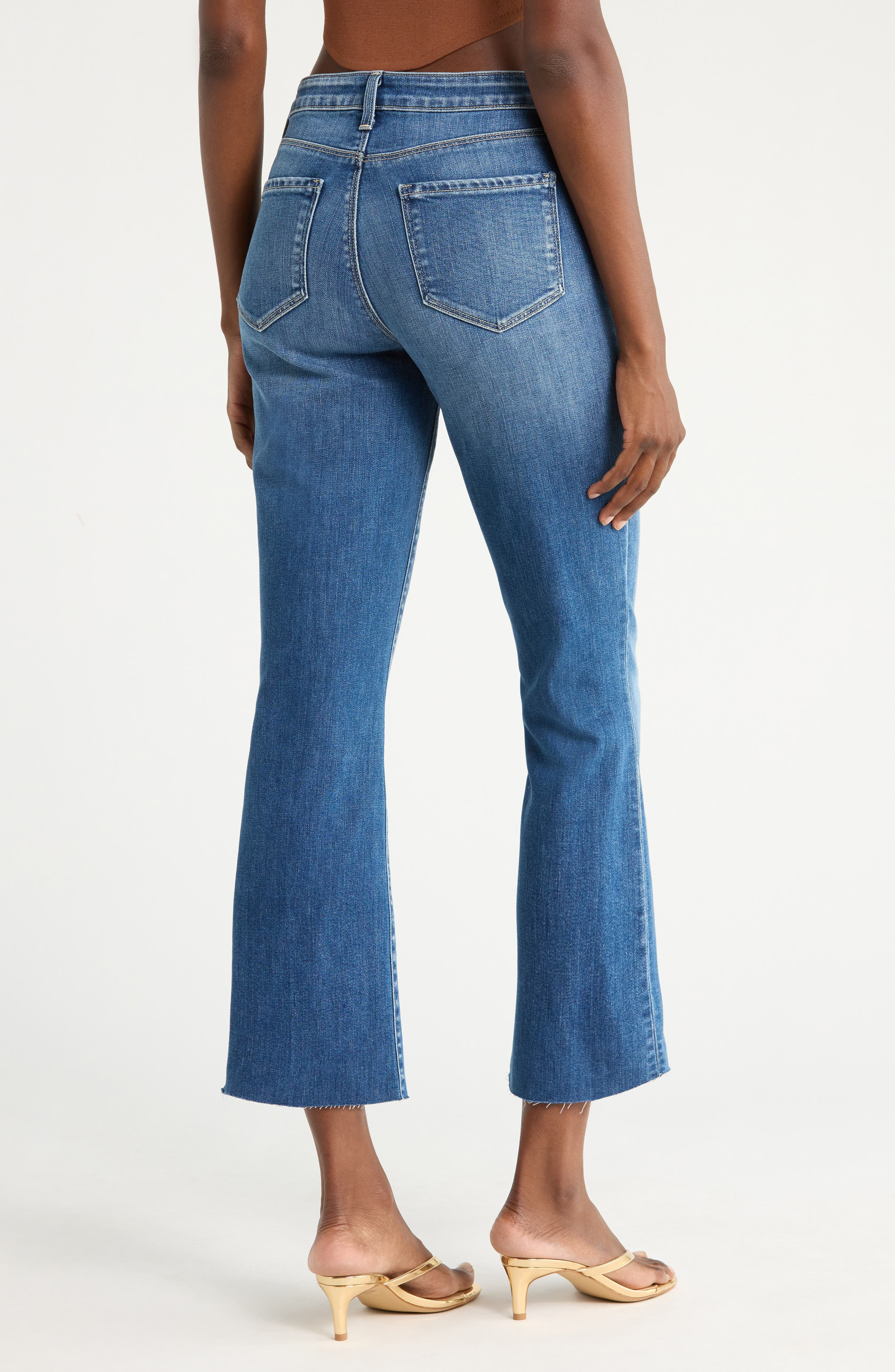 L'AGENCE Kendra Raw Hem Crop Flare Jeans in Cambridge at Nordstrom - 2