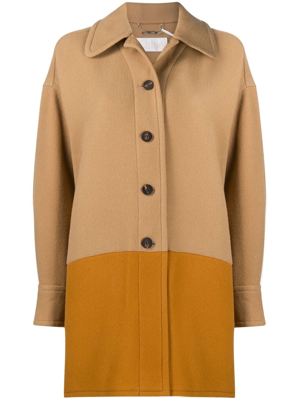 two-tone single-breasted coat - 1