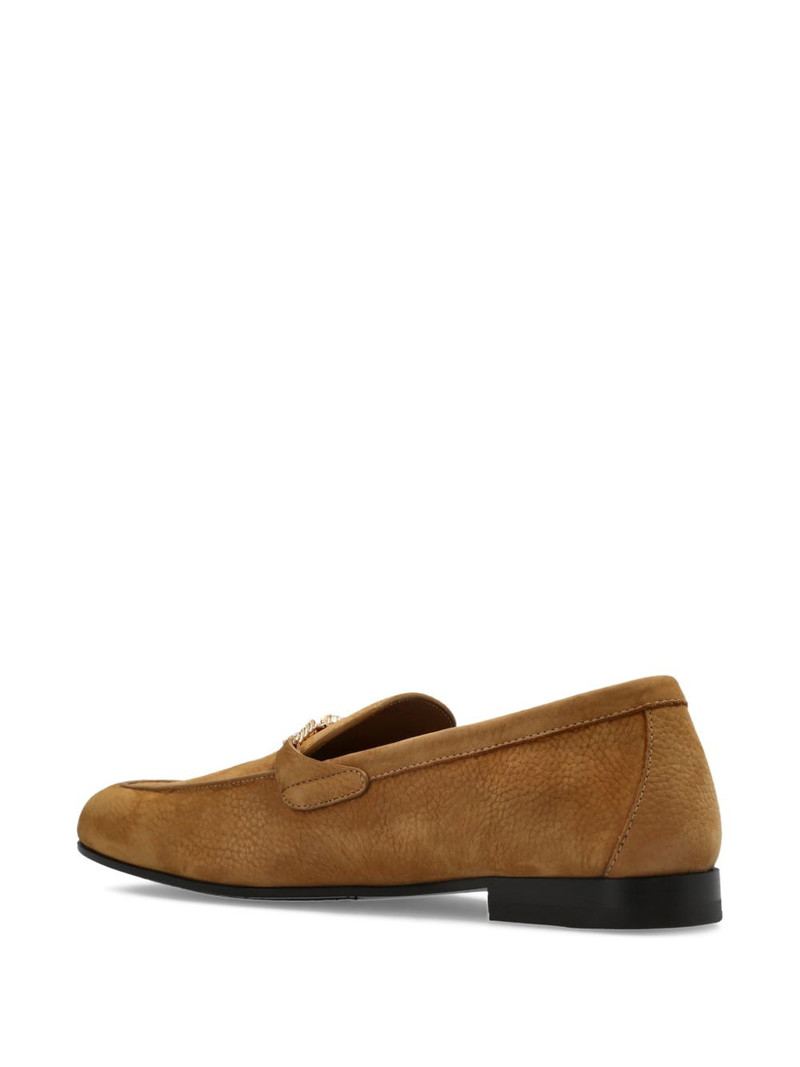 Medusa chain-detail leather loafers 3