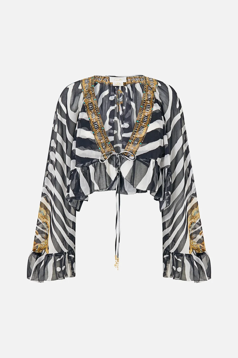 CROP RUFFLE TOP ZIG ZAG ZOO - 1