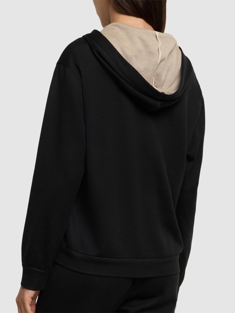 Cotton blend jersey sweatshirt hoodie - 3