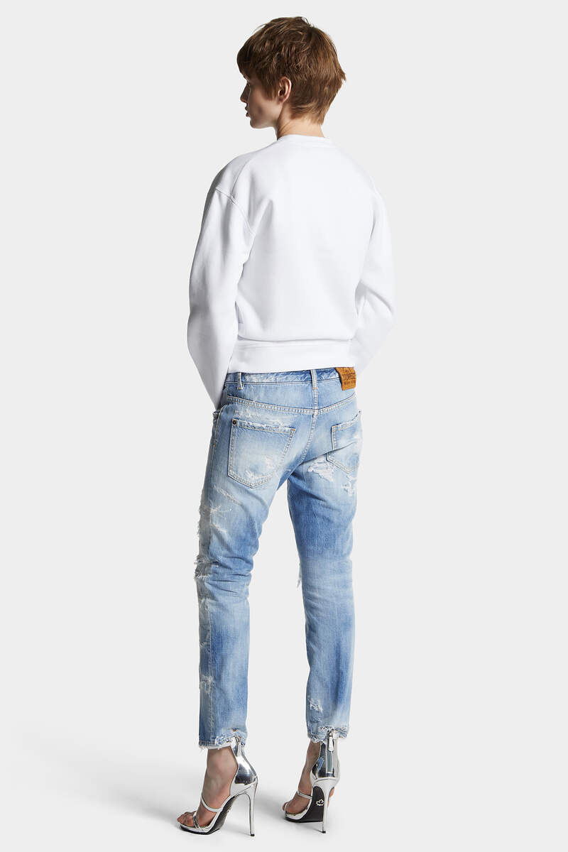 LIGHT SUPER RIPPED WASH COOL GIRL JEANS - 4
