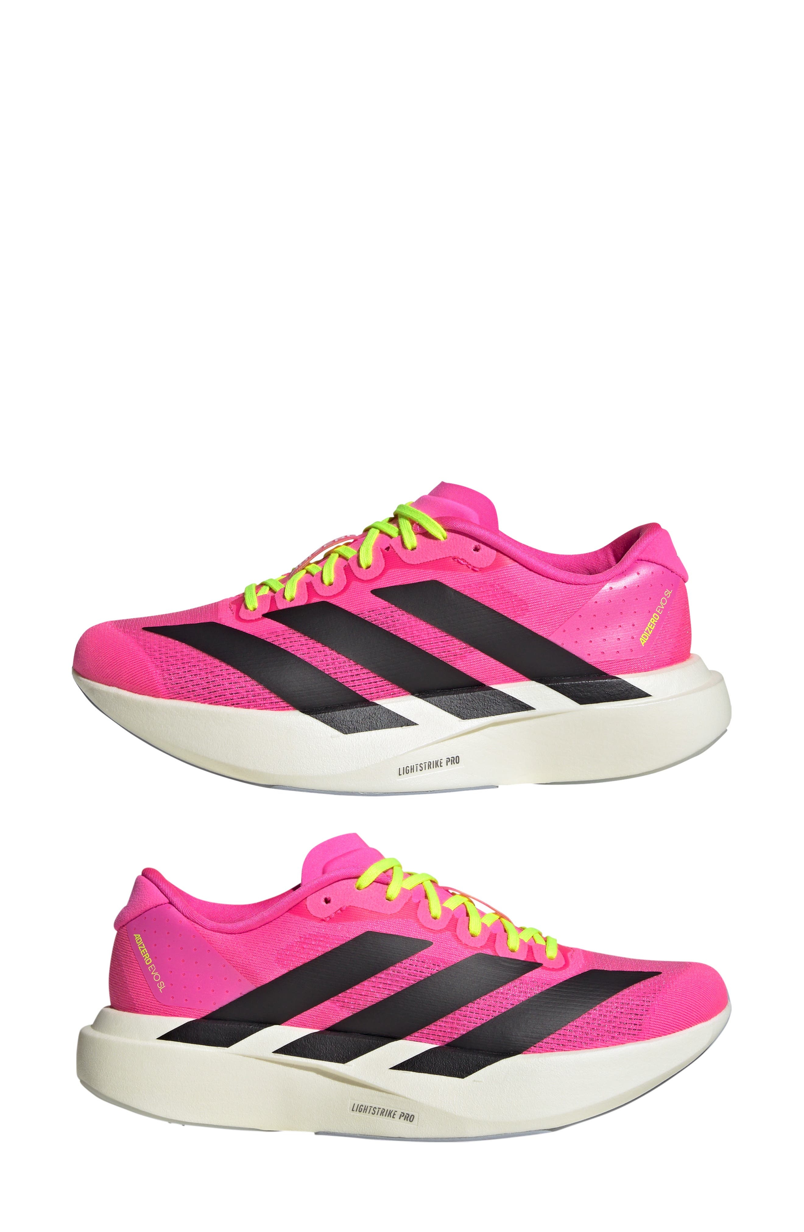 adidas Adizero Evo SL Running Shoe in Lucid Pink/black/Ftwr White at Nordstrom - 7